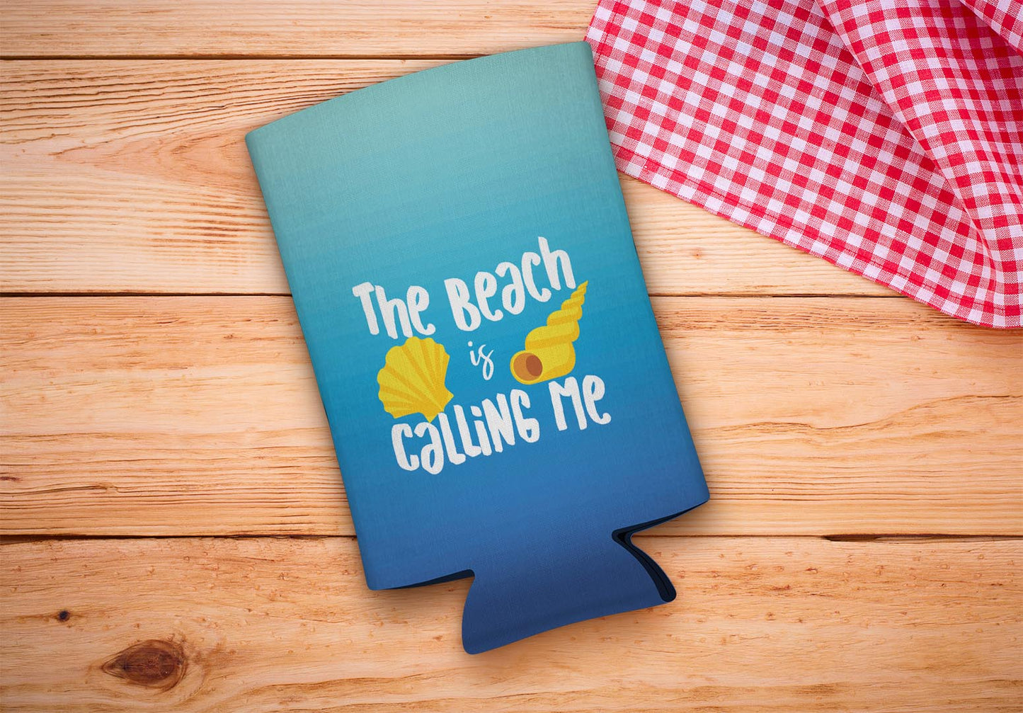 drink sleeve on a wood background