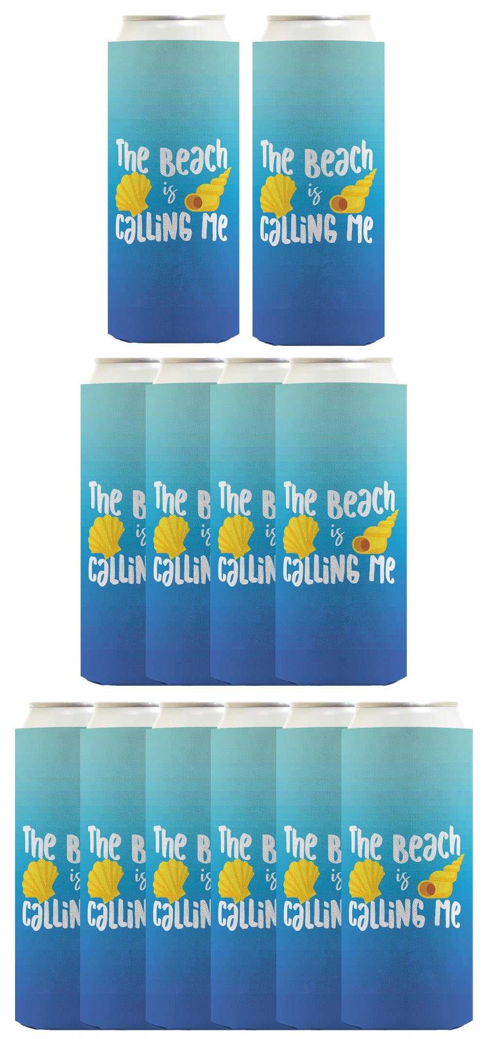 Summer Vibes The Beach Is Calling Me Standard or Slim Can Thermocooler Drink Sleeve