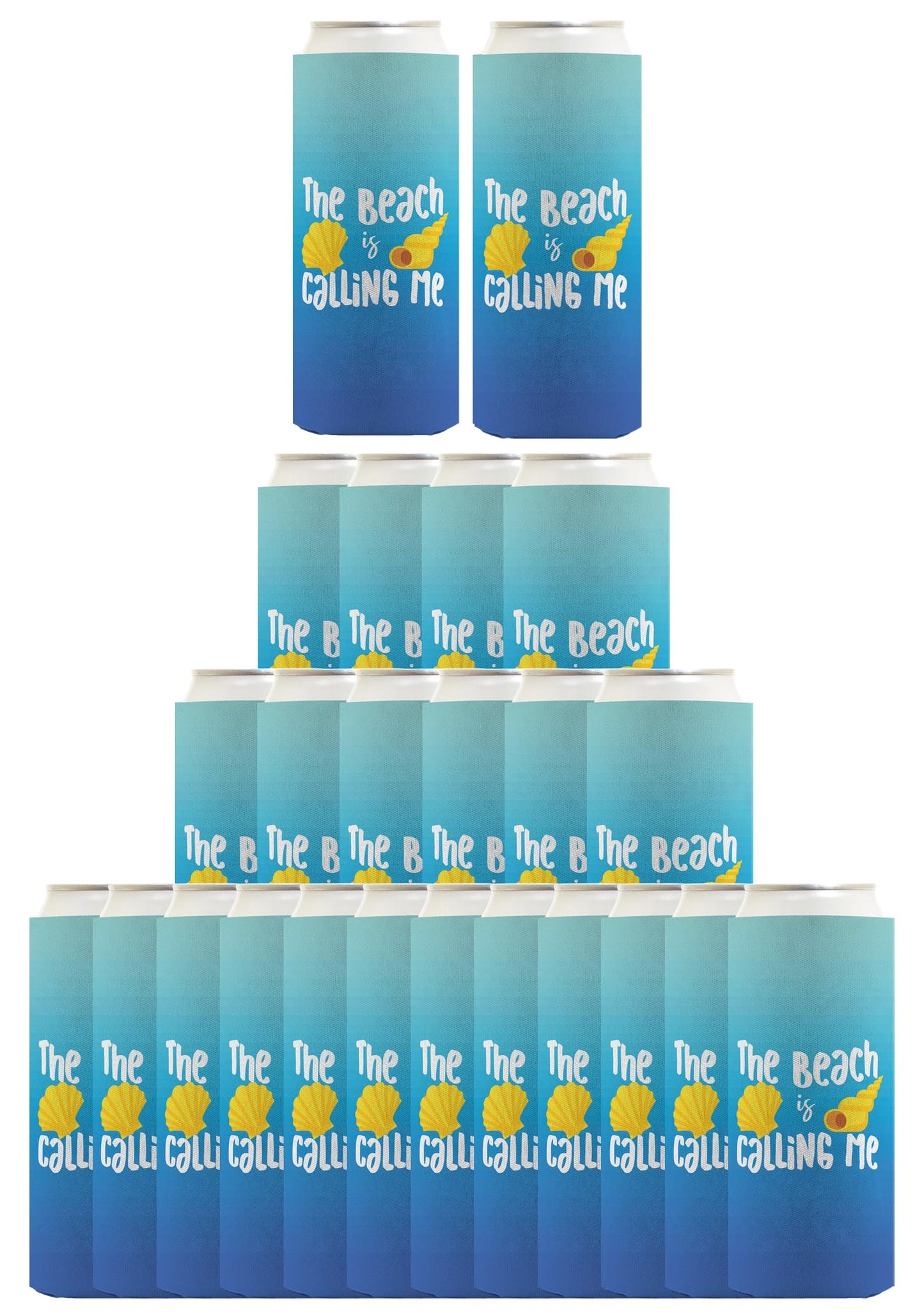 Summer Vibes The Beach Is Calling Me Standard or Slim Can Thermocooler Drink Sleeve