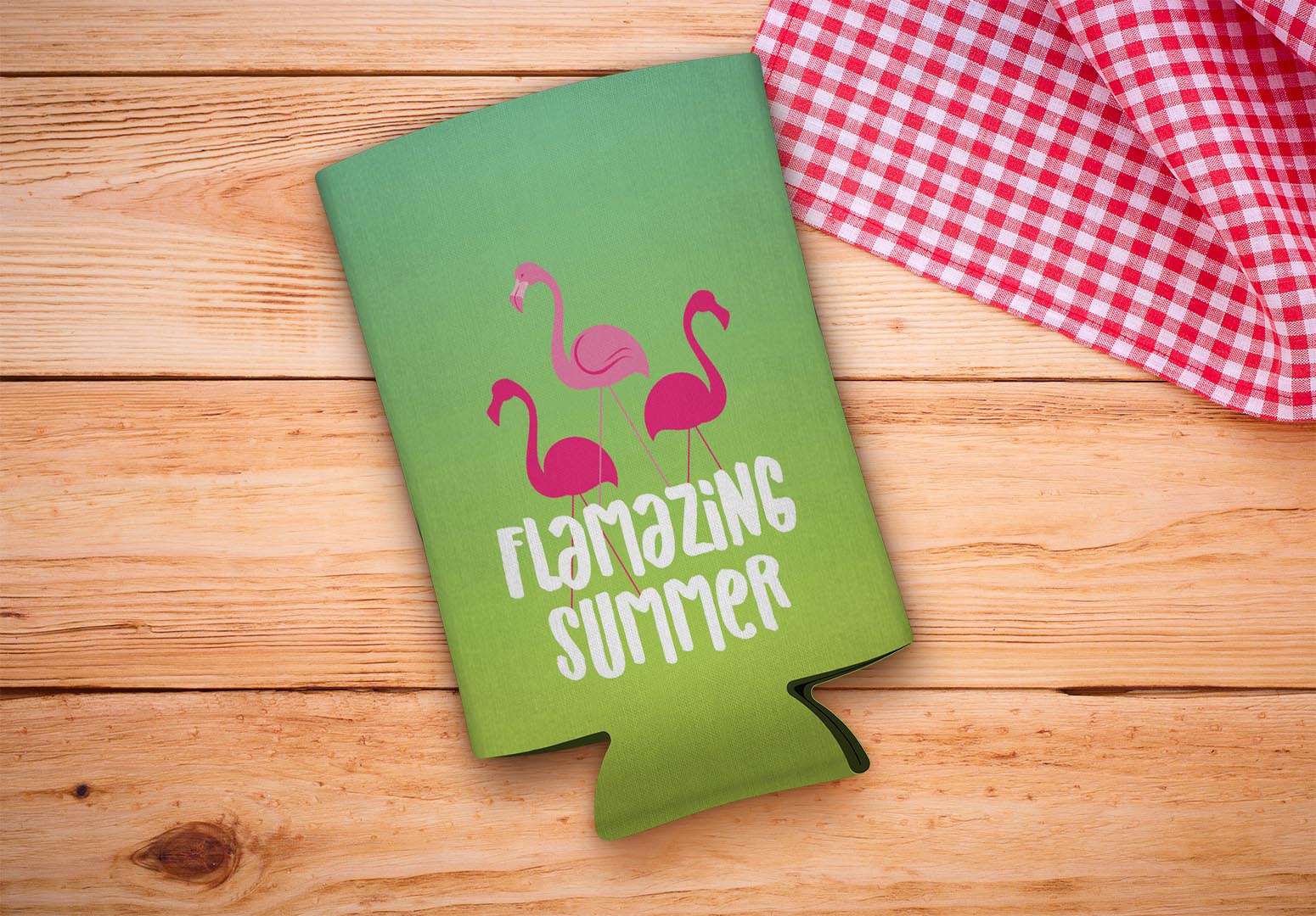drink sleeve on a wood background
