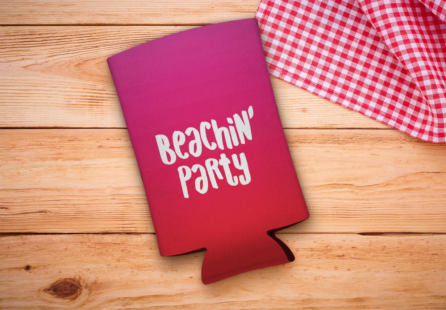drink sleeve on a wood background