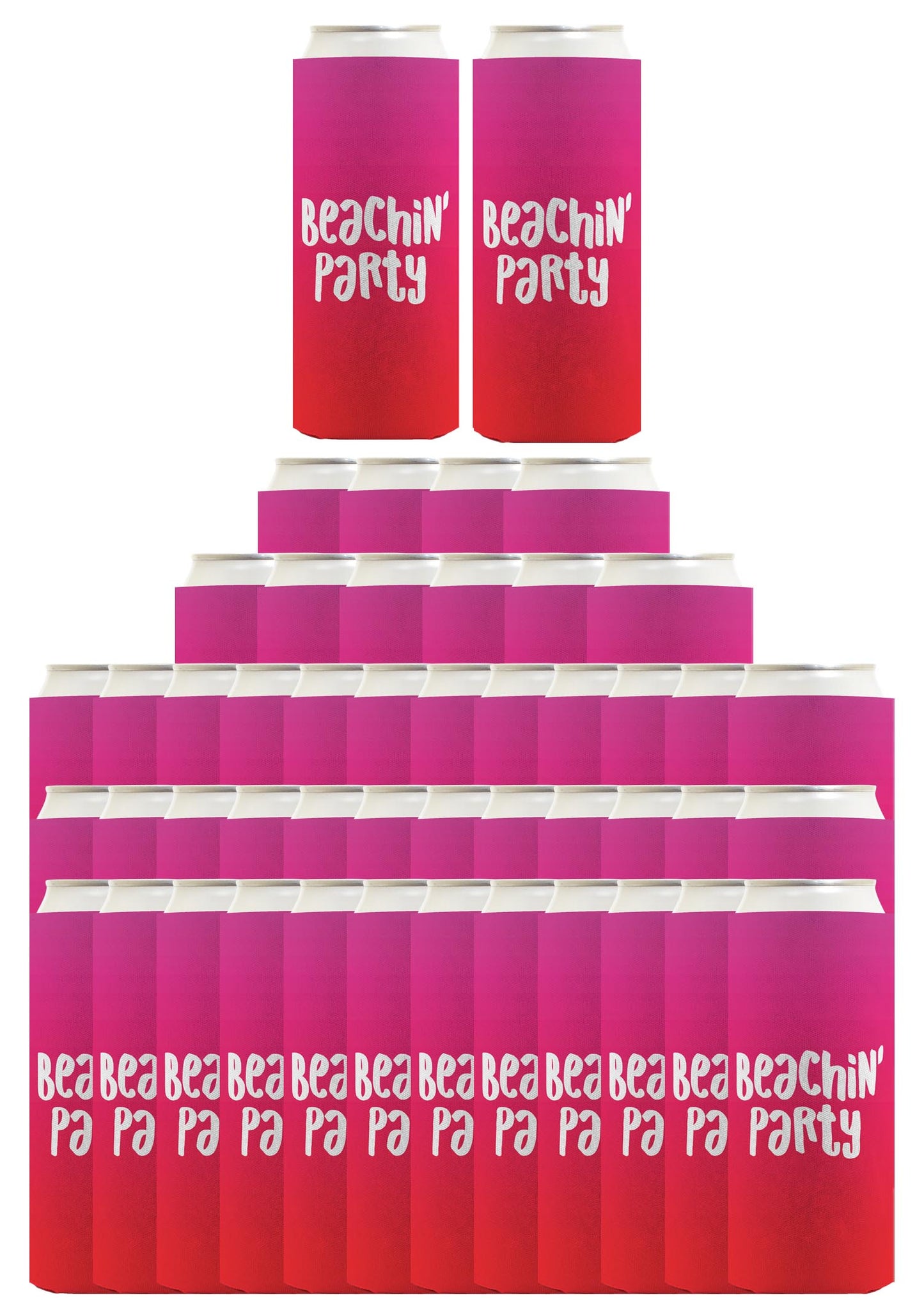 Summer Vibes Beachin Party Standard or Slim Can Thermocooler Drink Sleeve