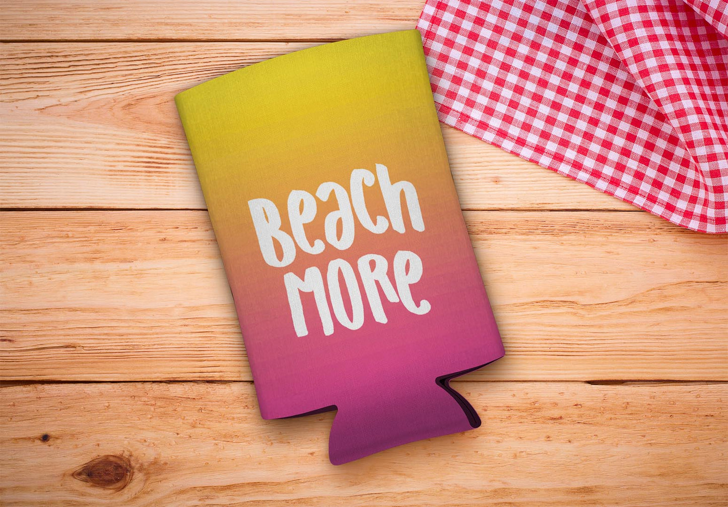 drink sleeve on a wood background