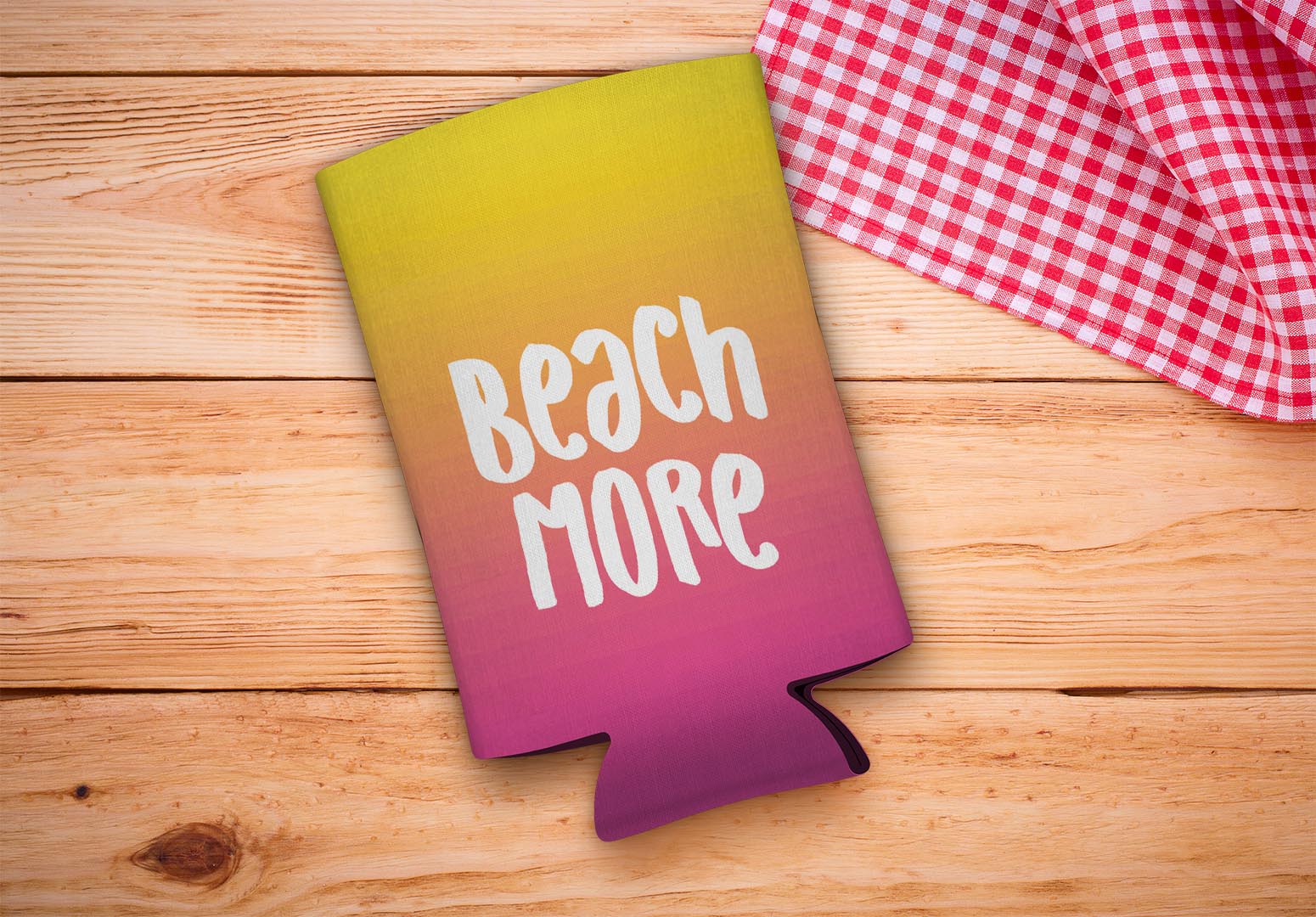 drink sleeve on a wood background