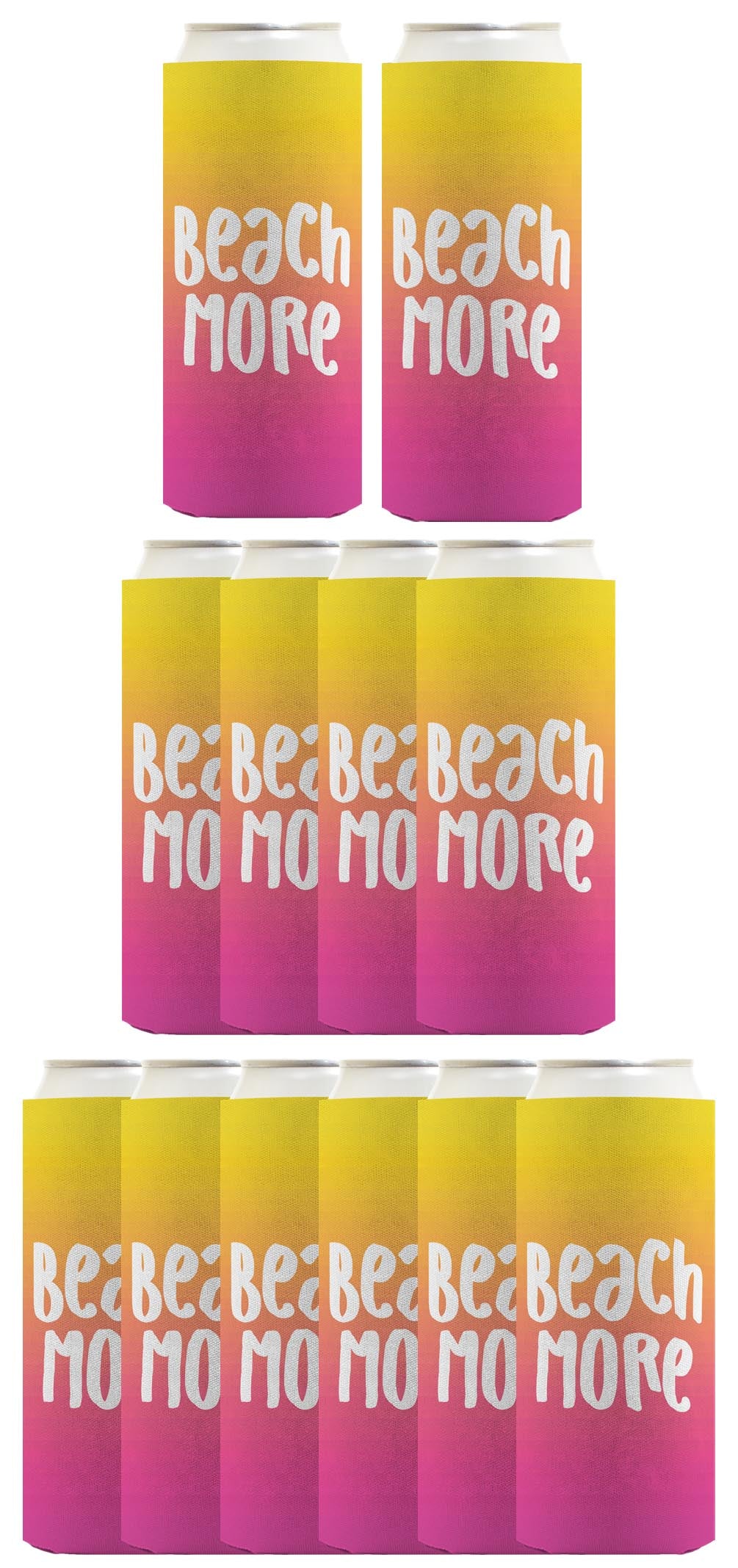 Summer Vibes Beach More Standard or Slim Can Thermocooler Drink Sleeve