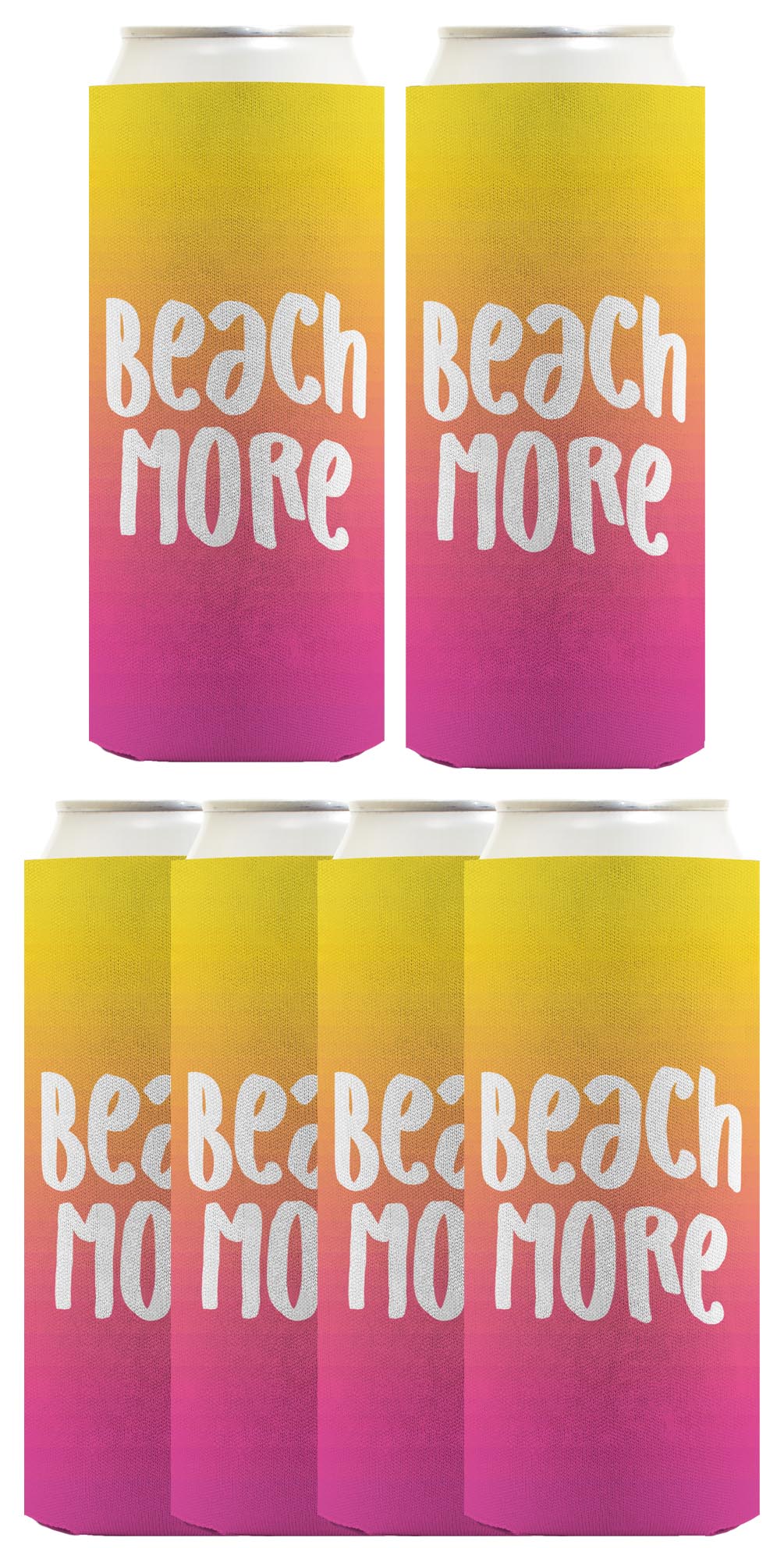 Summer Vibes Beach More Standard or Slim Can Thermocooler Drink Sleeve