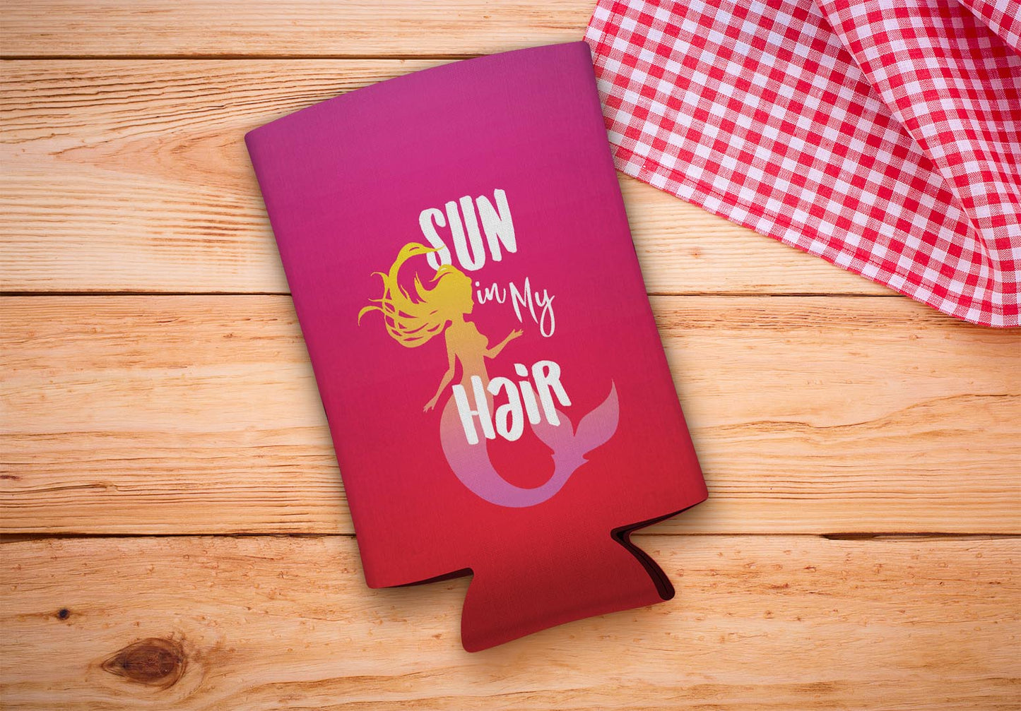 drink sleeve on a wood background