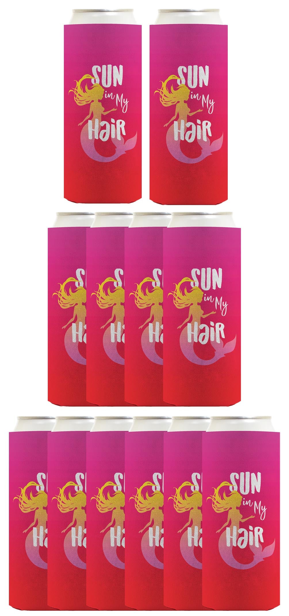 Summer Vibes Sun In My Hair Standard or Slim Can Thermocooler Drink Sleeve