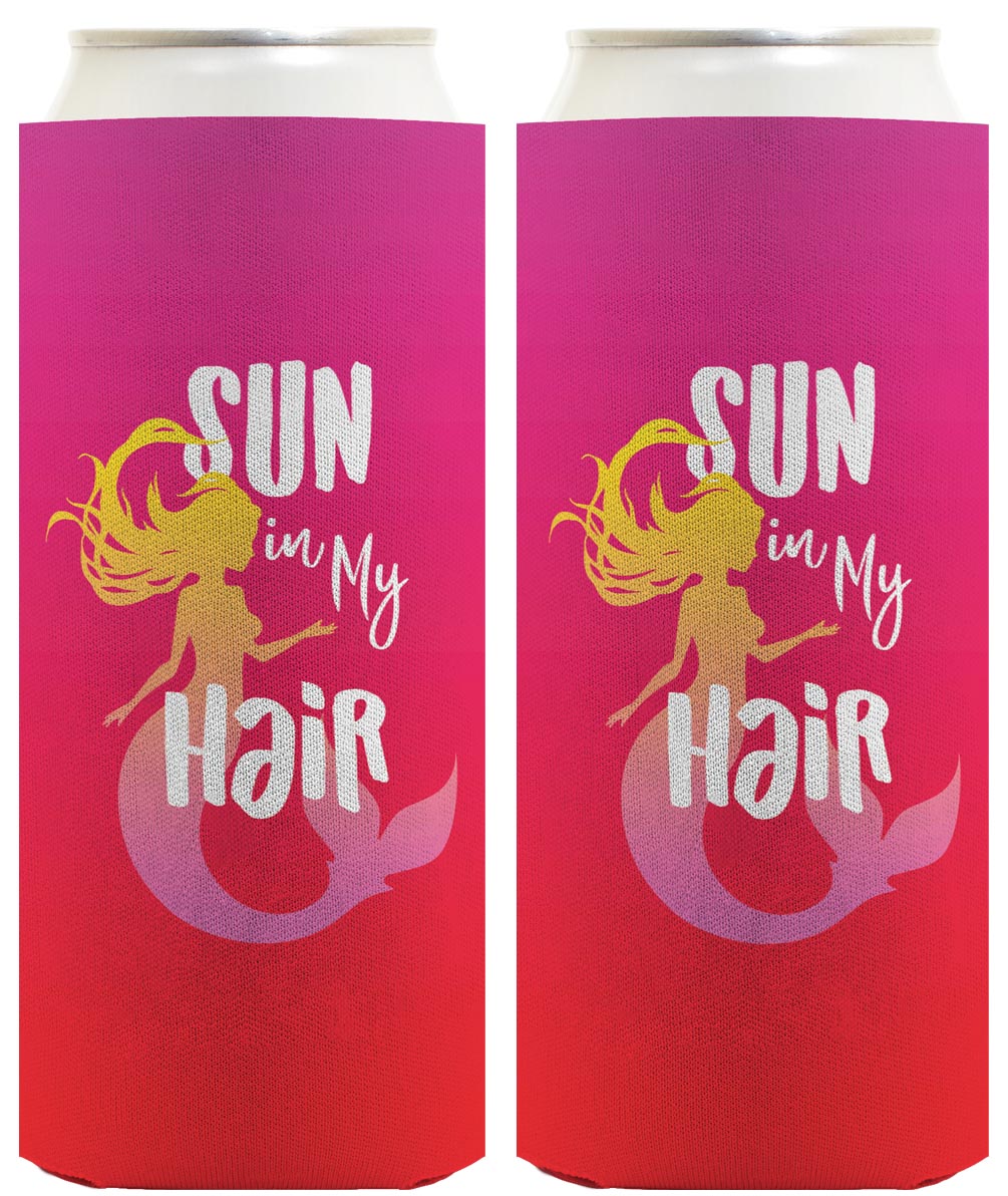 Summer Vibes Sun In My Hair Standard or Slim Can Thermocooler Drink Sleeve