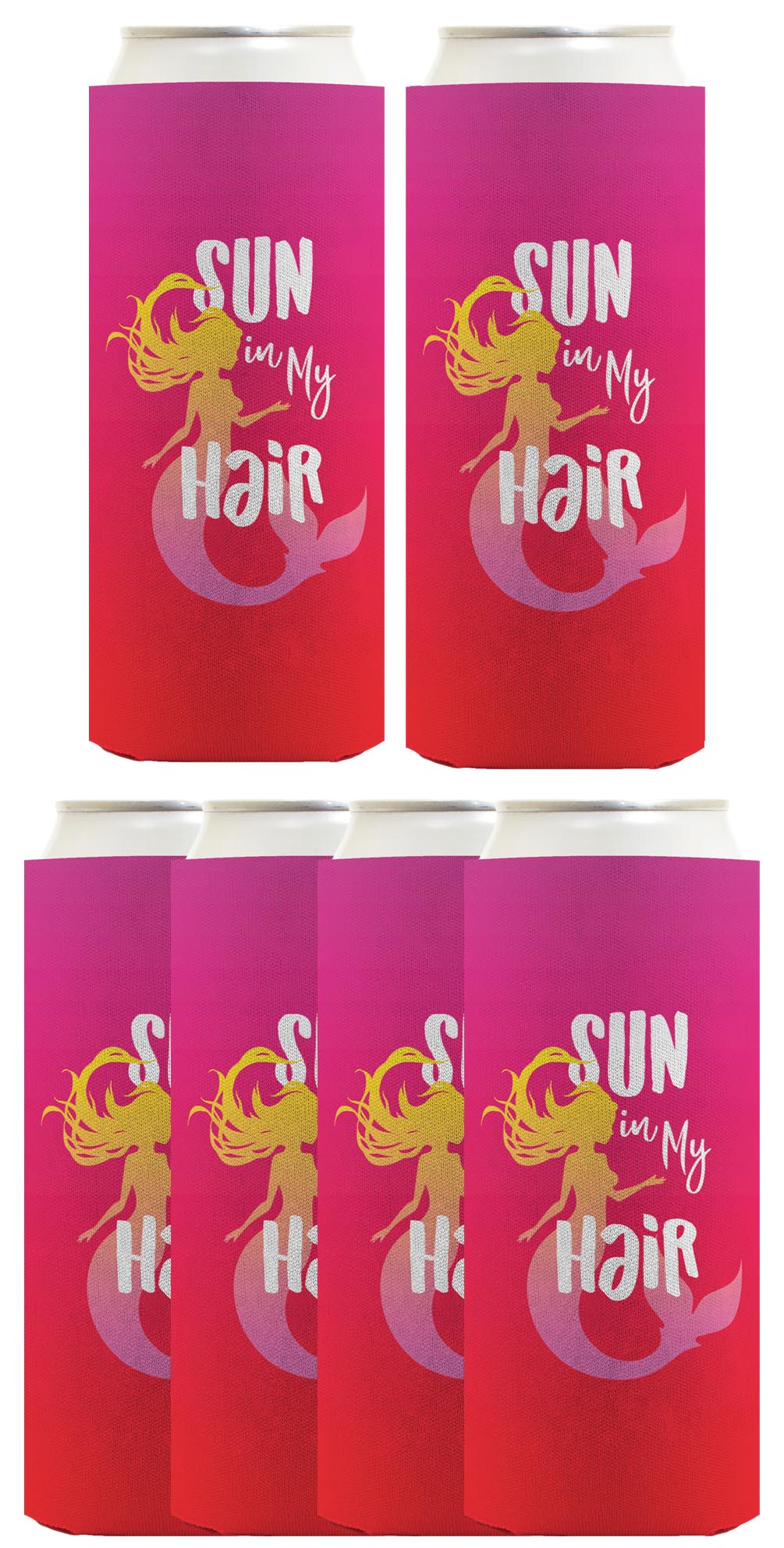 Summer Vibes Sun In My Hair Standard or Slim Can Thermocooler Drink Sleeve