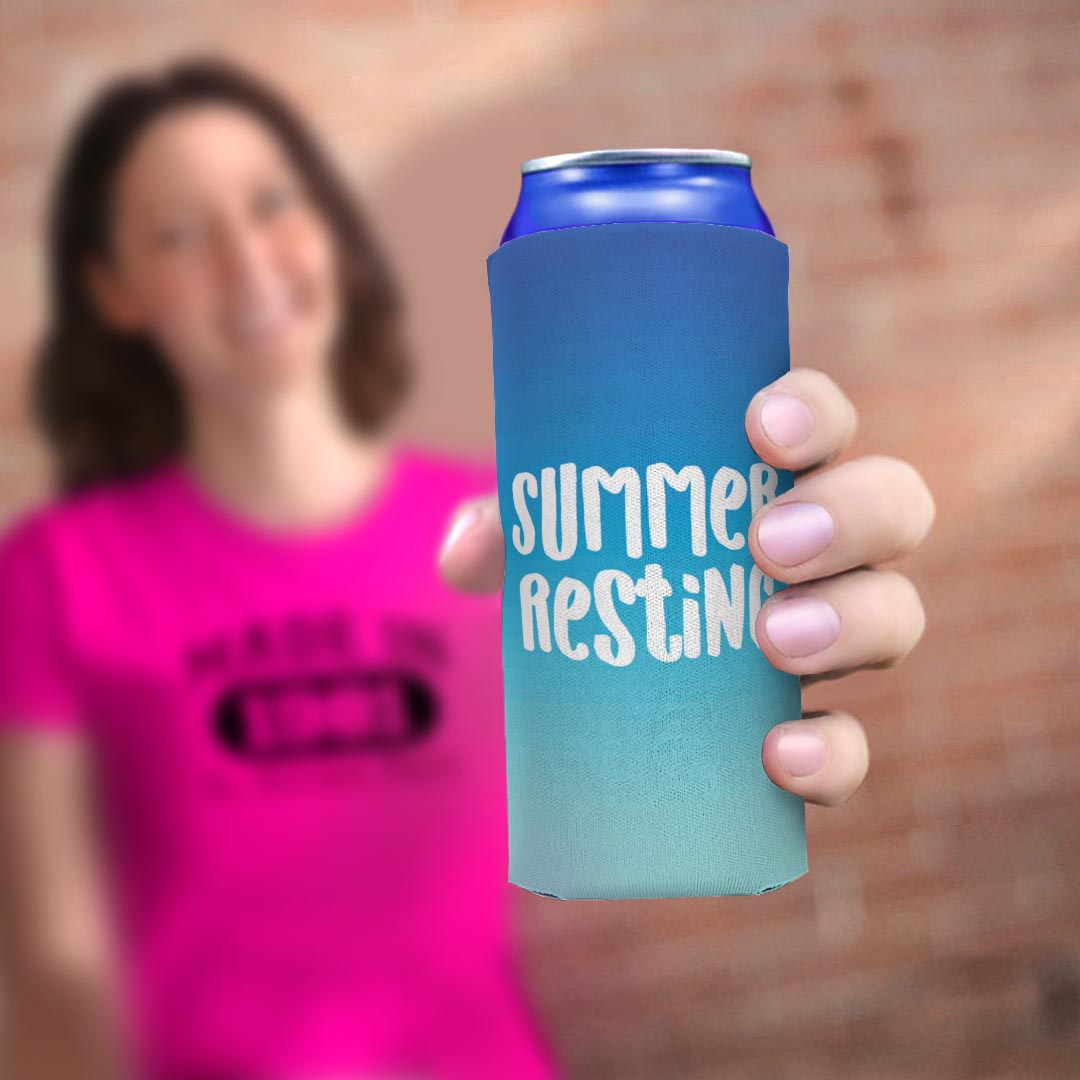 woman holding drink sleeve