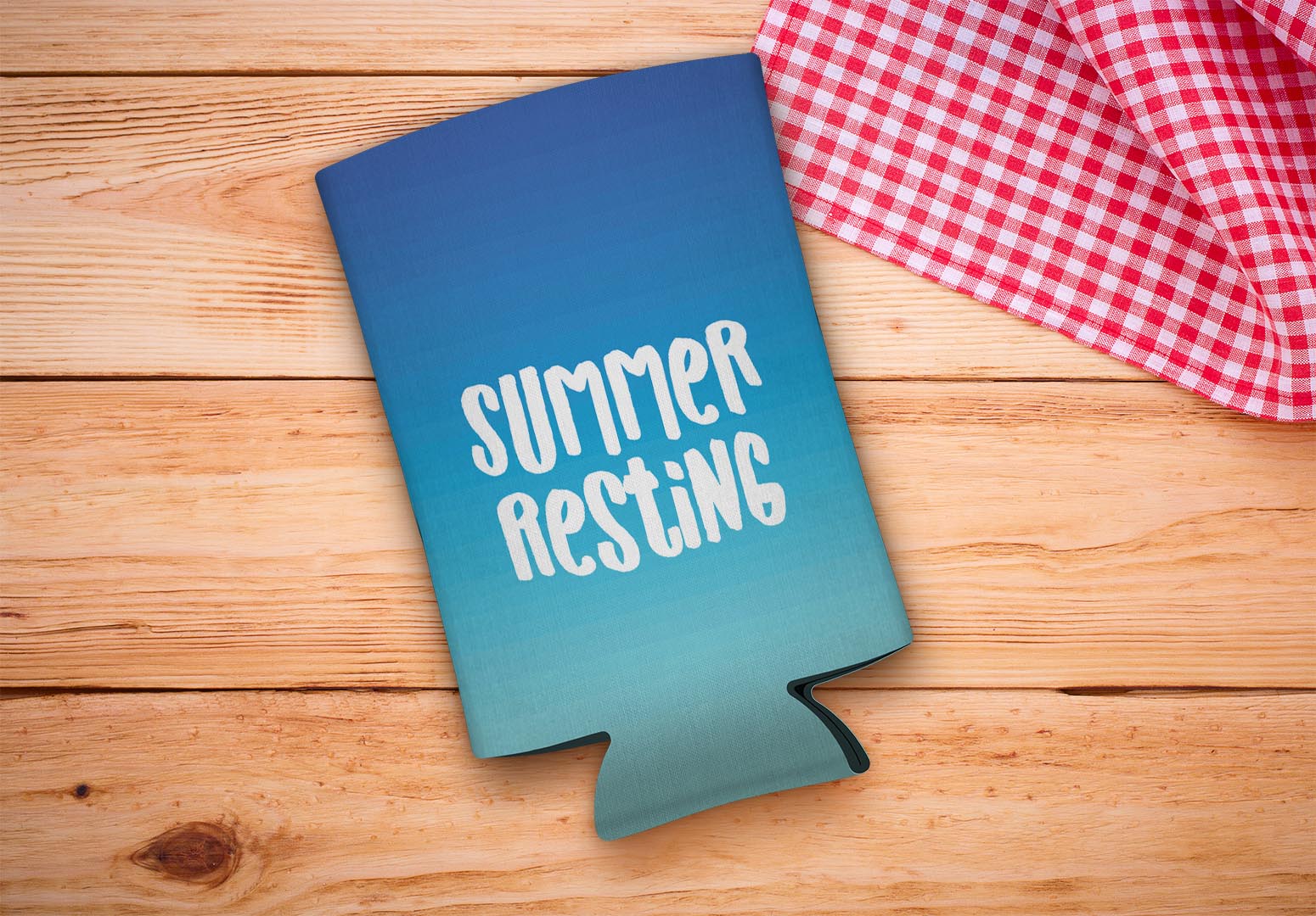 drink sleeve on a wood background