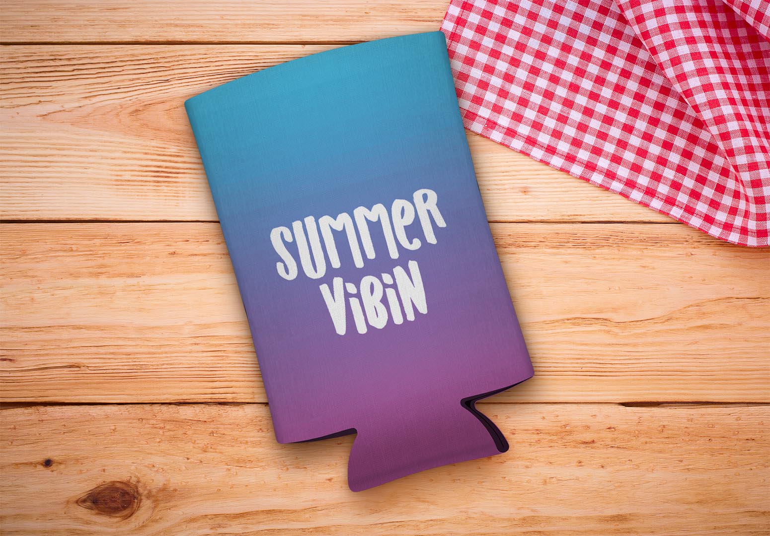 drink sleeve on a wood background