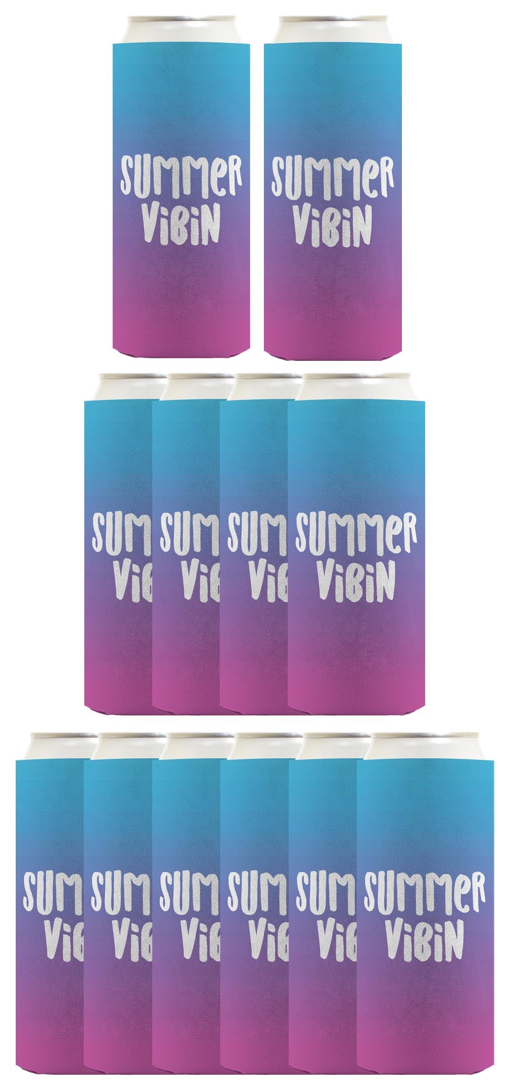 Summer Vibes Summer Vibin Standard or Slim Can Thermocooler Drink Sleeve