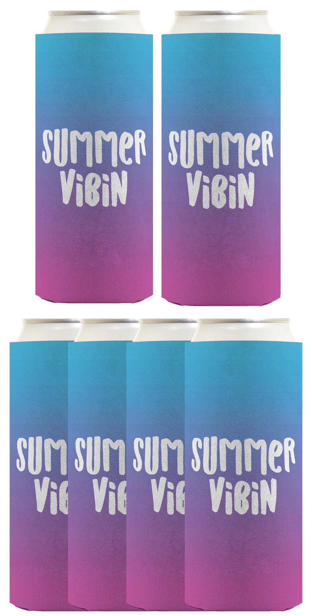 Summer Vibes Summer Vibin Standard or Slim Can Thermocooler Drink Sleeve