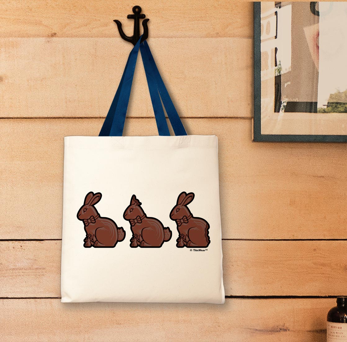 tote bag hanging on a wall