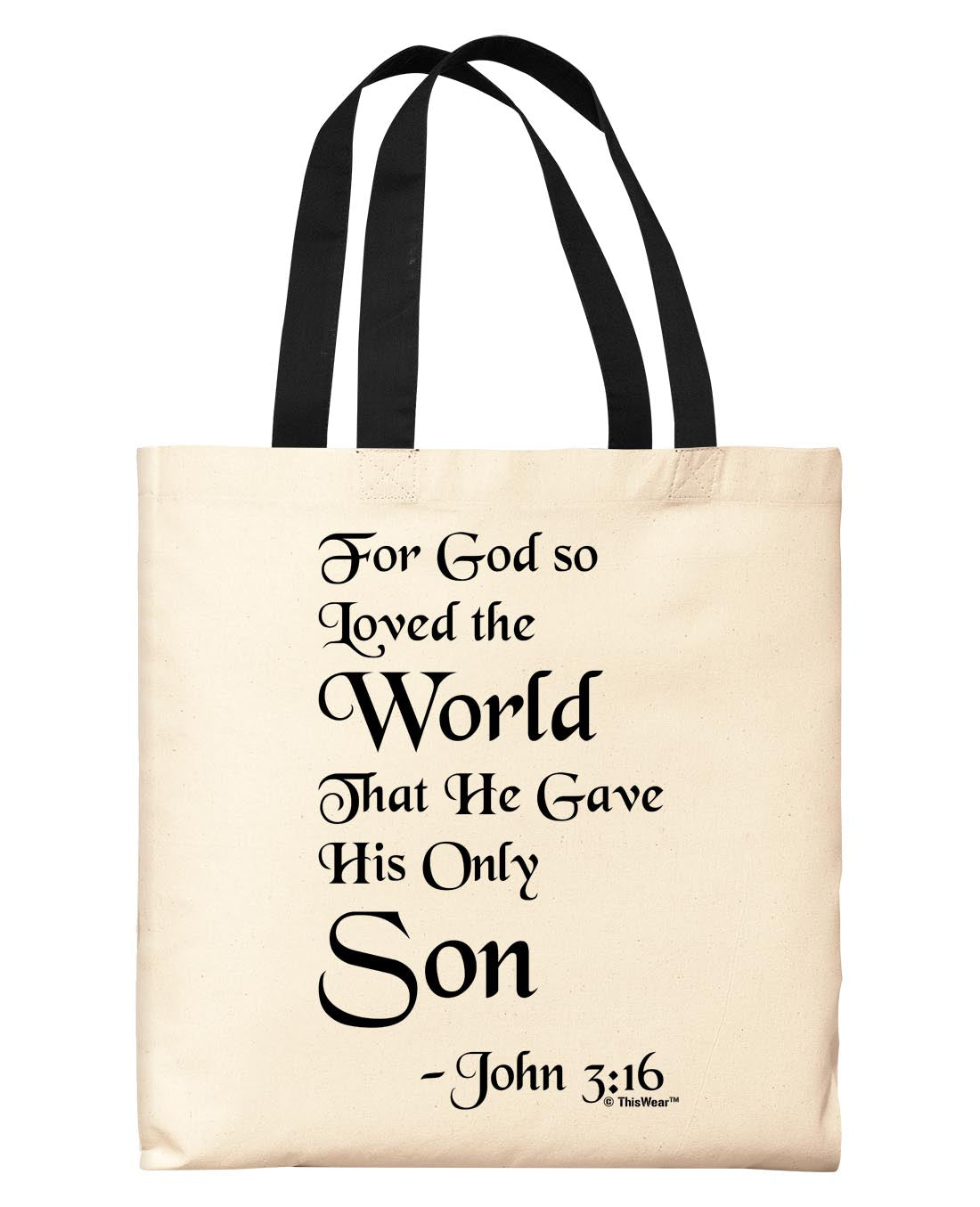 front view of tote bag