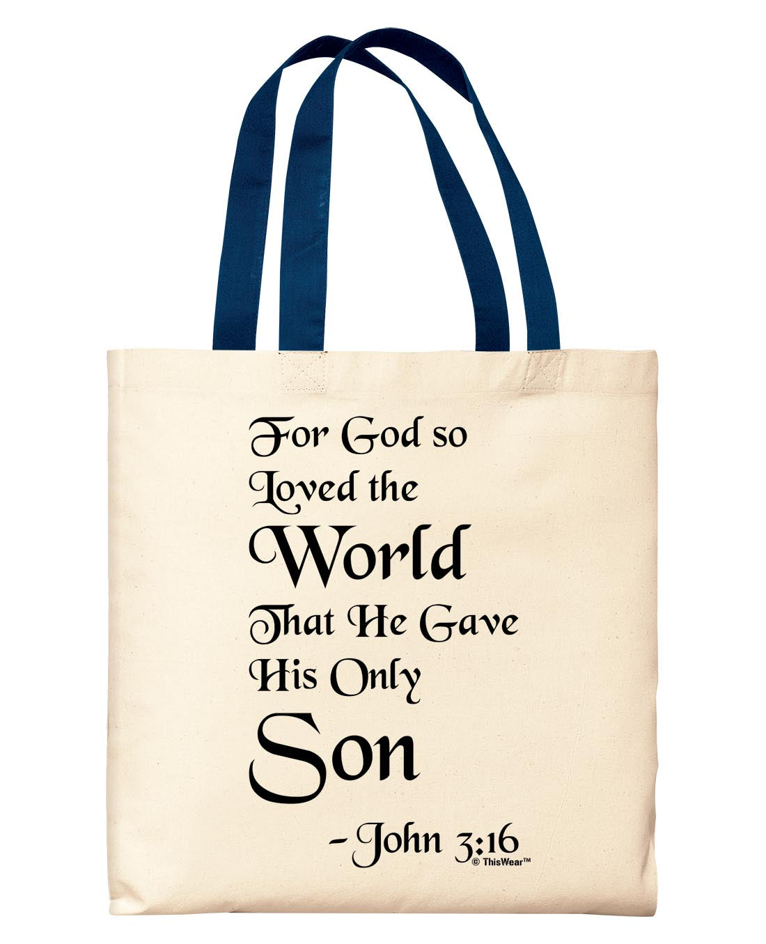 front view of tote bag