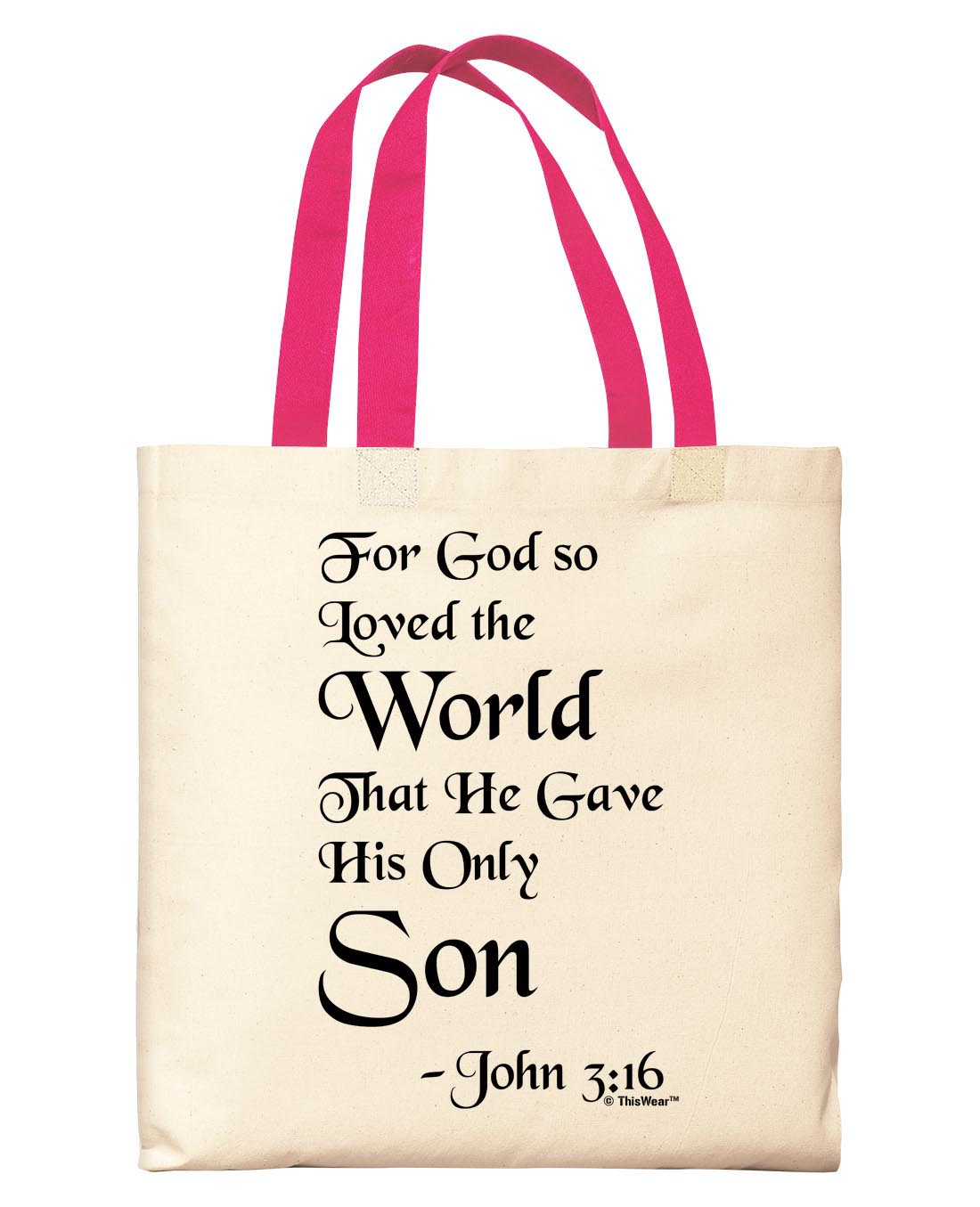 front view of tote bag