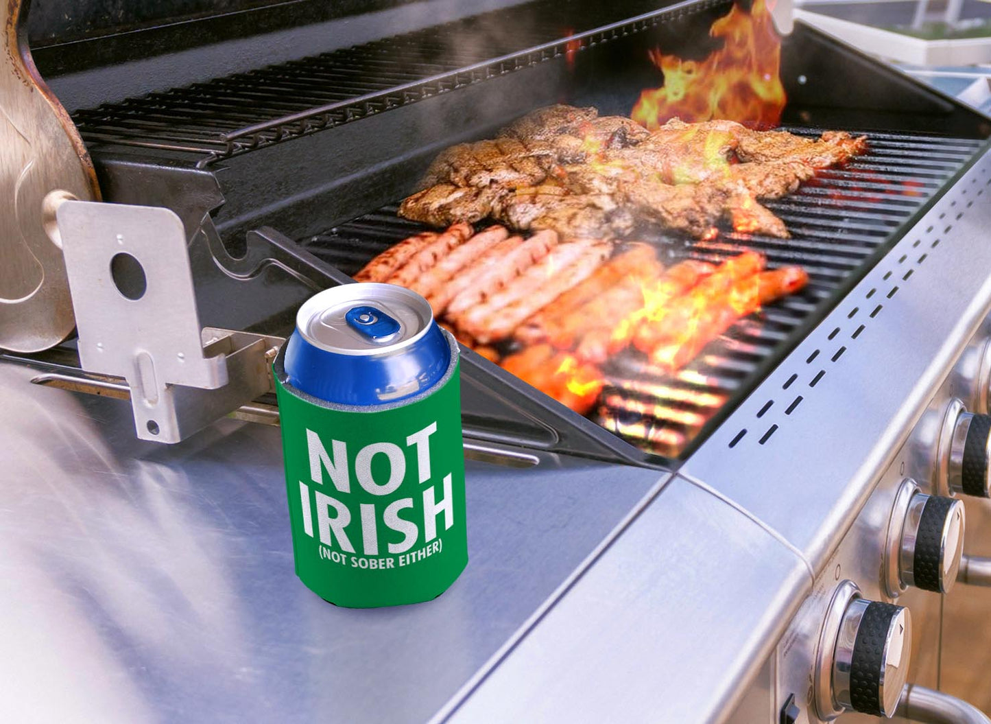 drink sleeve on a grill