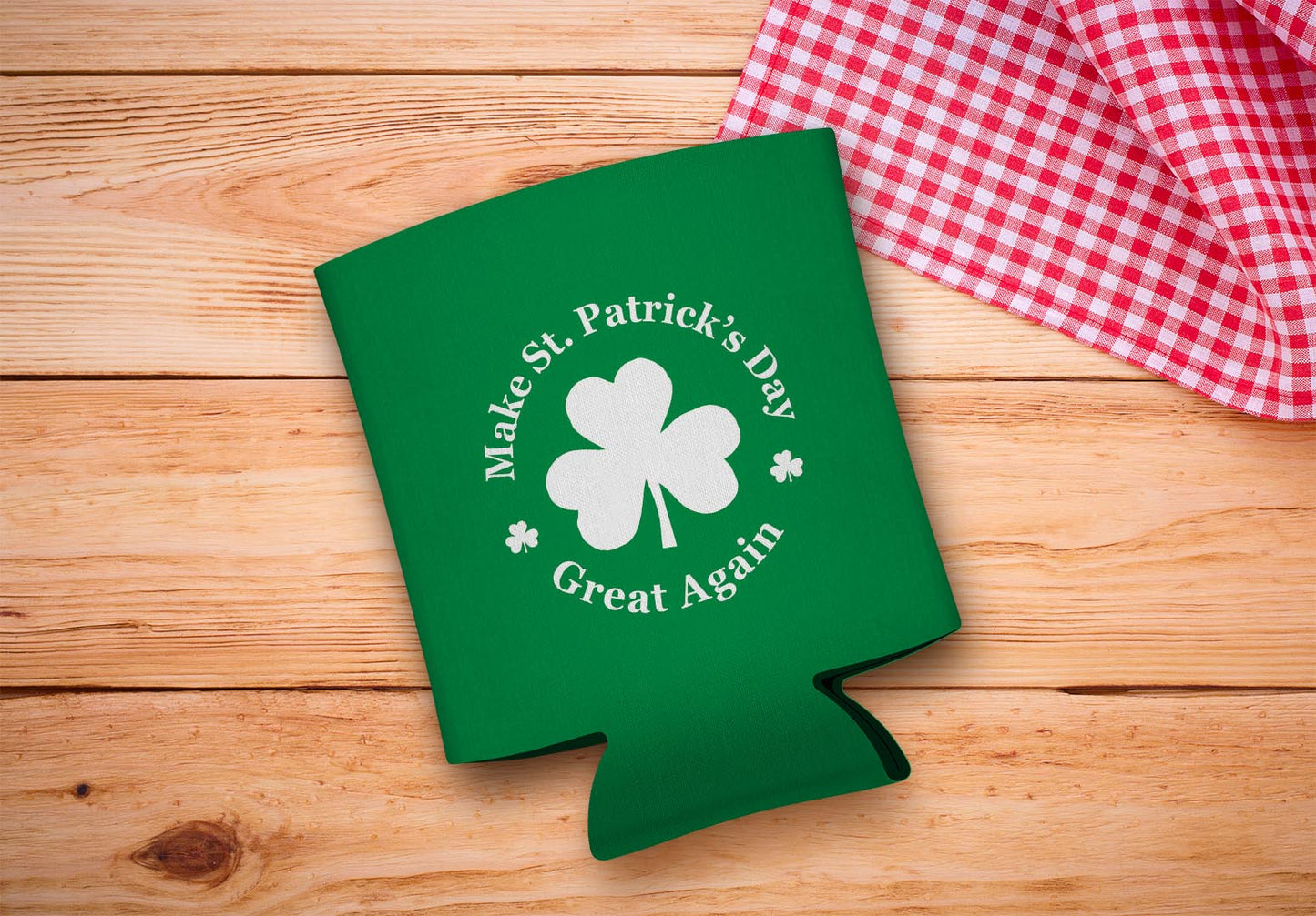 drink sleeve on a wood background