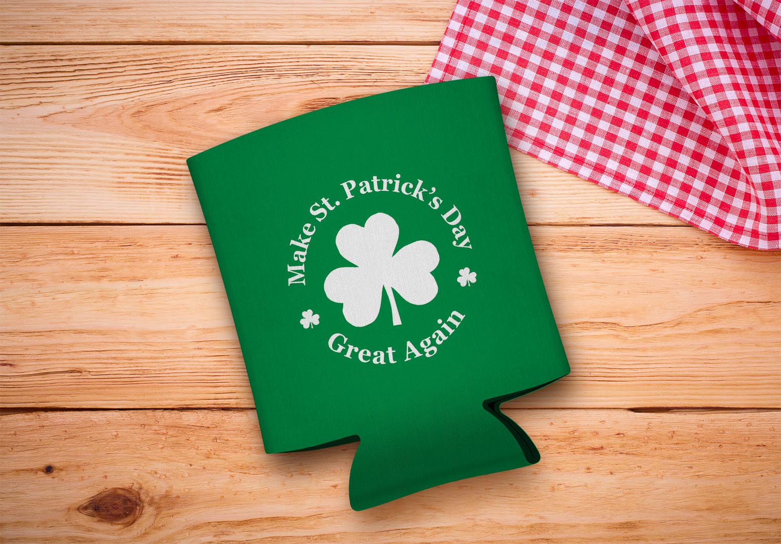drink sleeve on a wood background