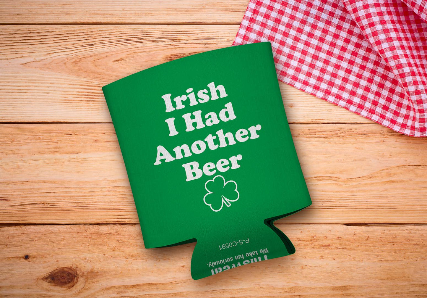 drink sleeve on a wood background