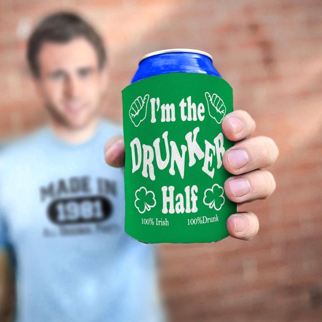 man holding drink sleeve