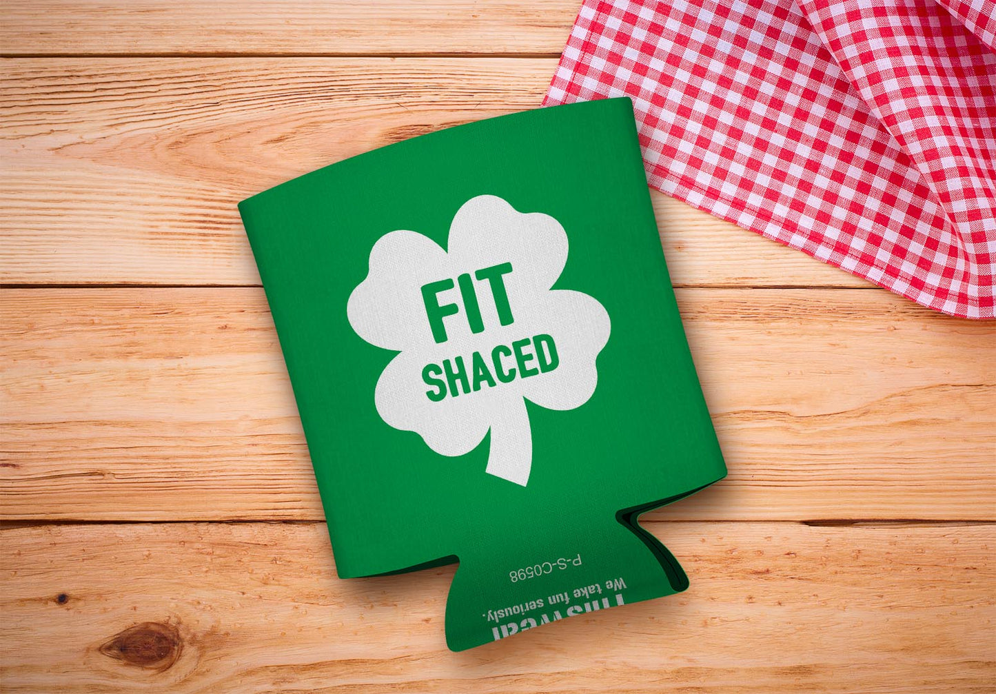 drink sleeve on a wood background