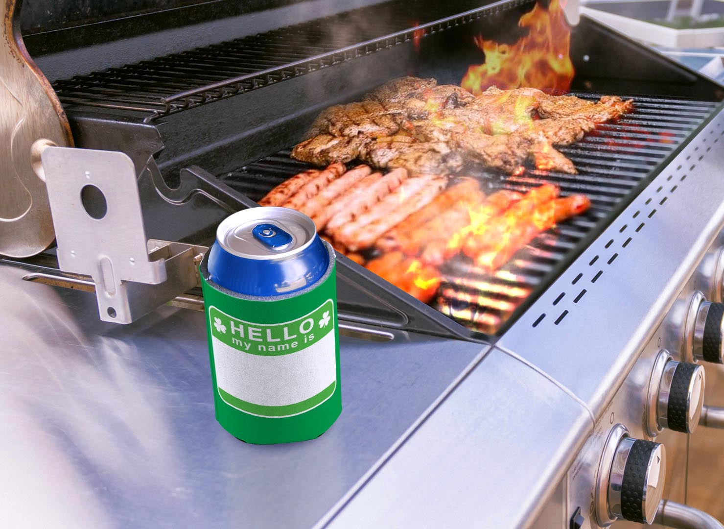 drink sleeve on a grill