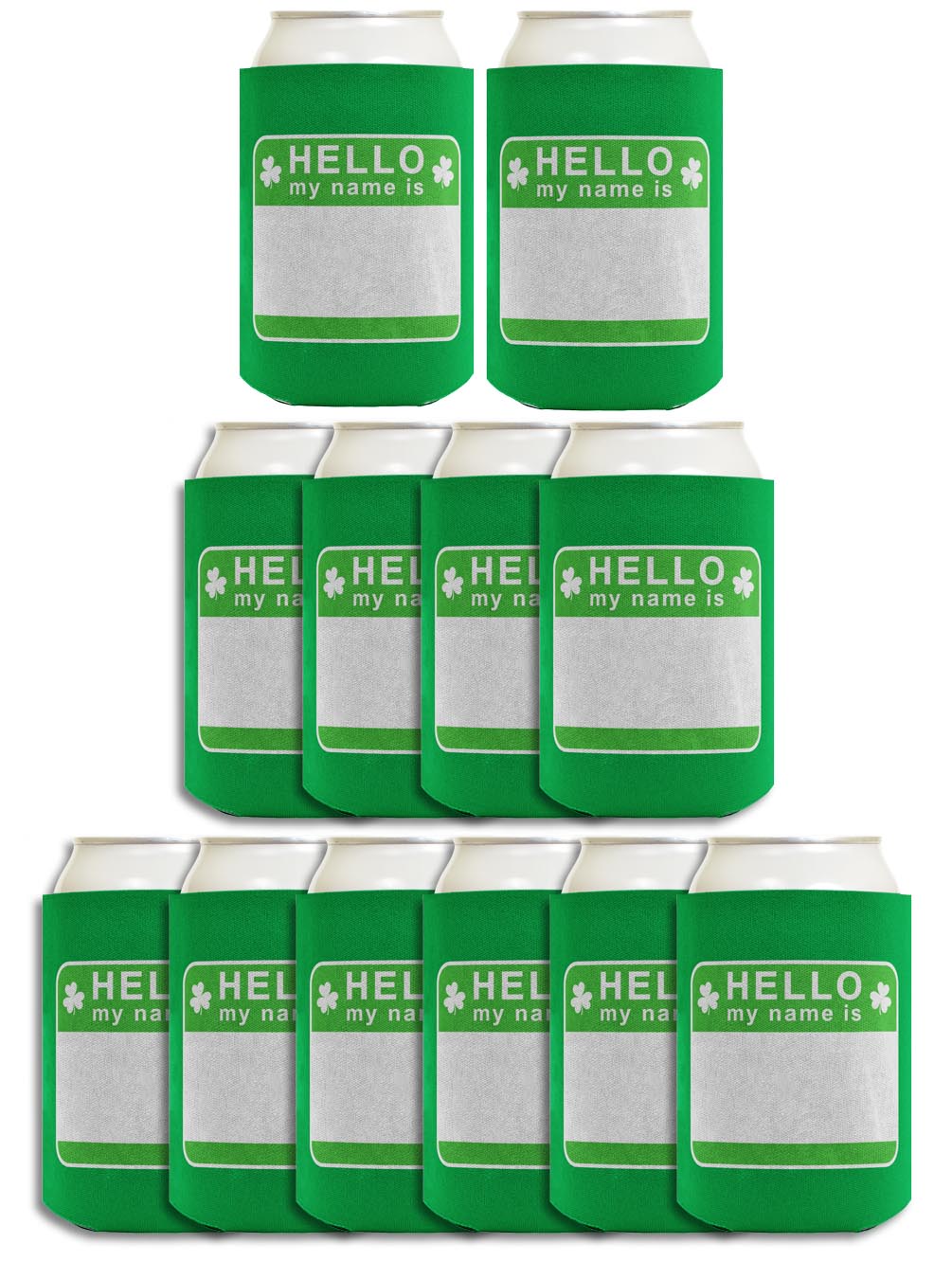 St Patricks Party Tag Hello My Name Is Standard or Slim Can Thermocooler Drink Sleeve