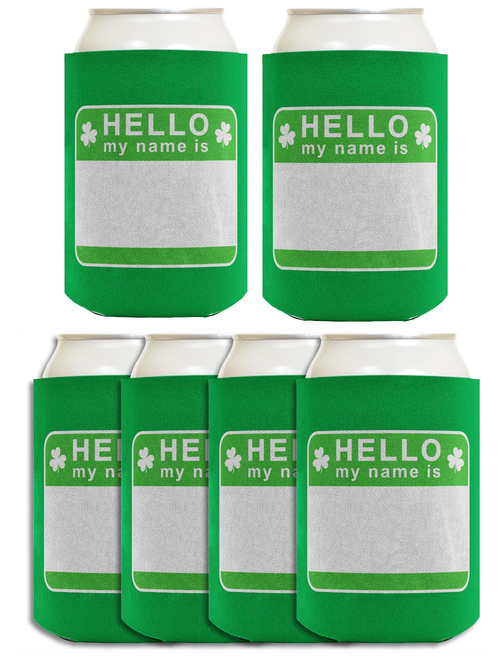 St Patricks Party Tag Hello My Name Is Standard or Slim Can Thermocooler Drink Sleeve