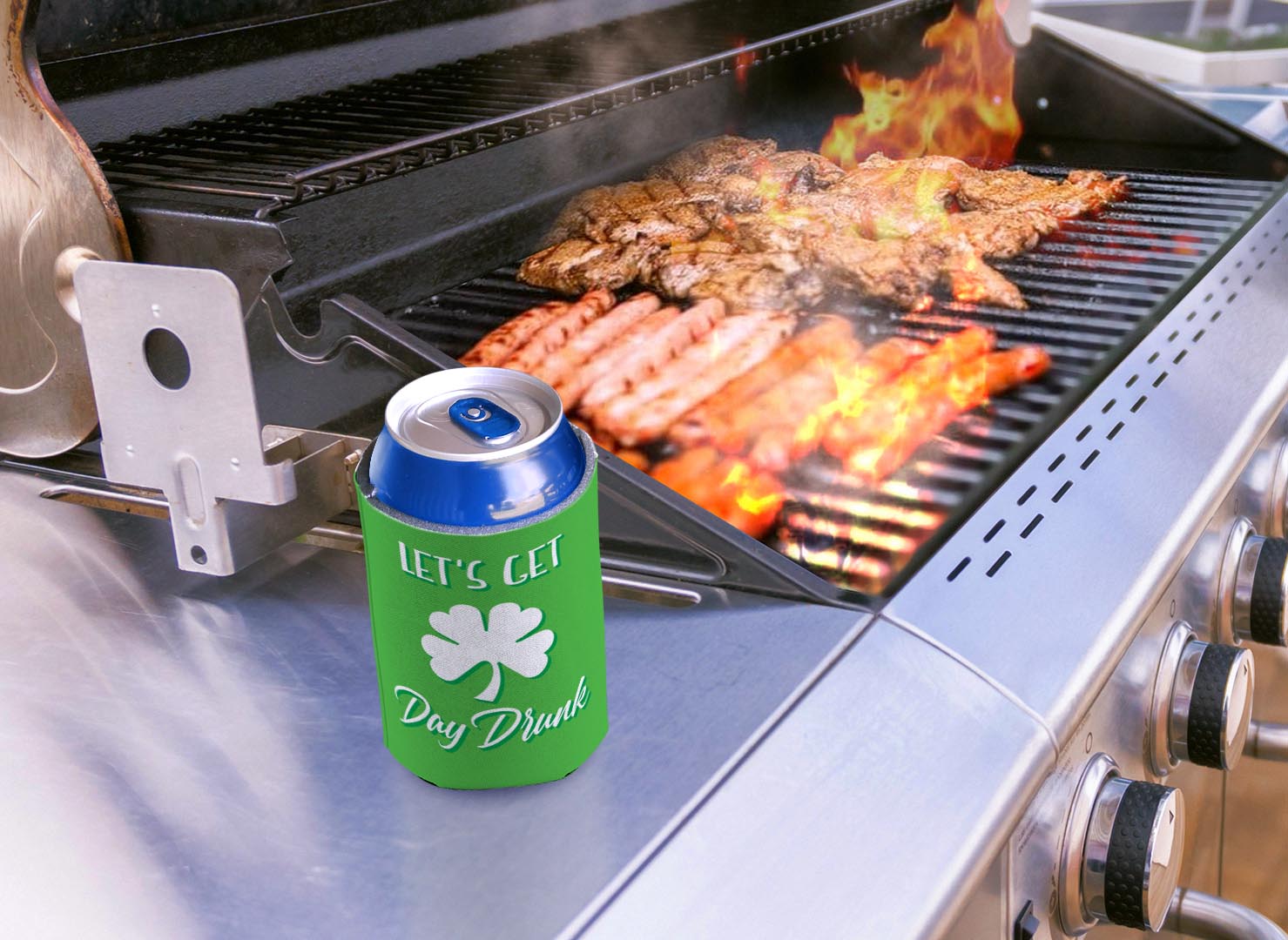 drink sleeve on a grill
