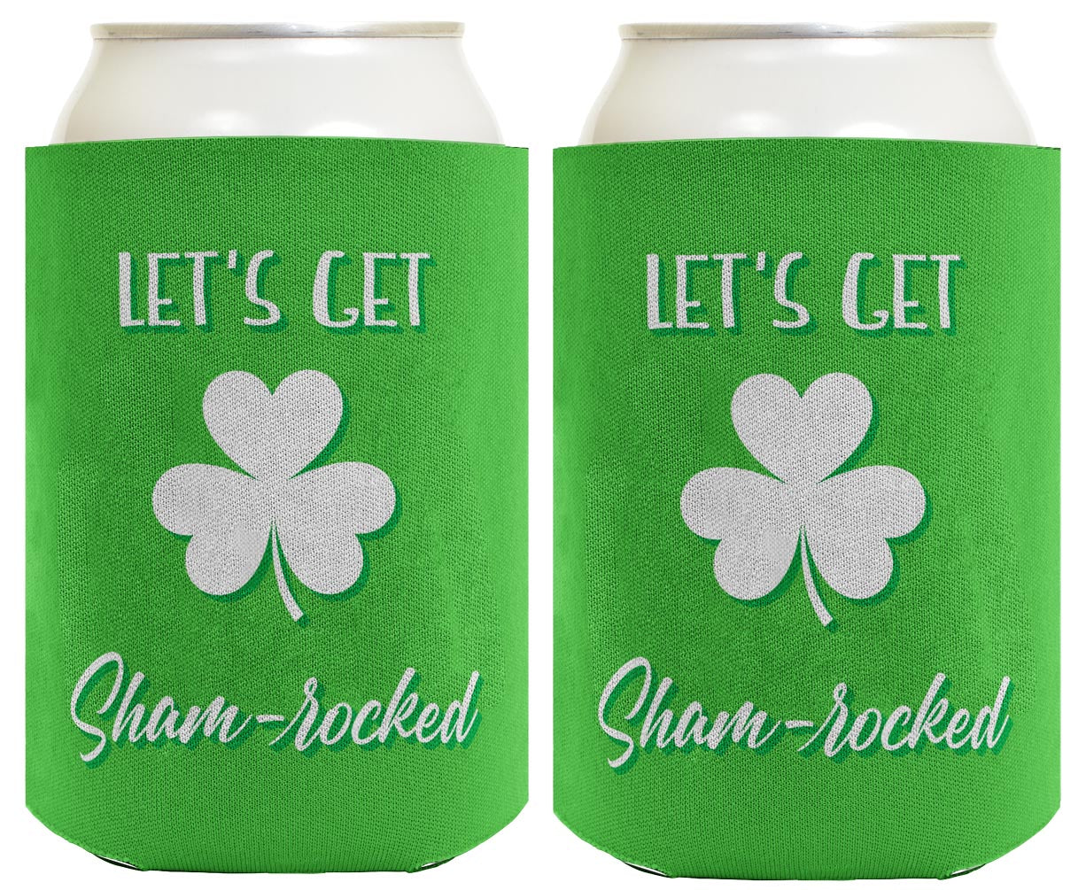 Lets Get Shamrocked Standard or Slim Can Thermocooler Drink Sleeve