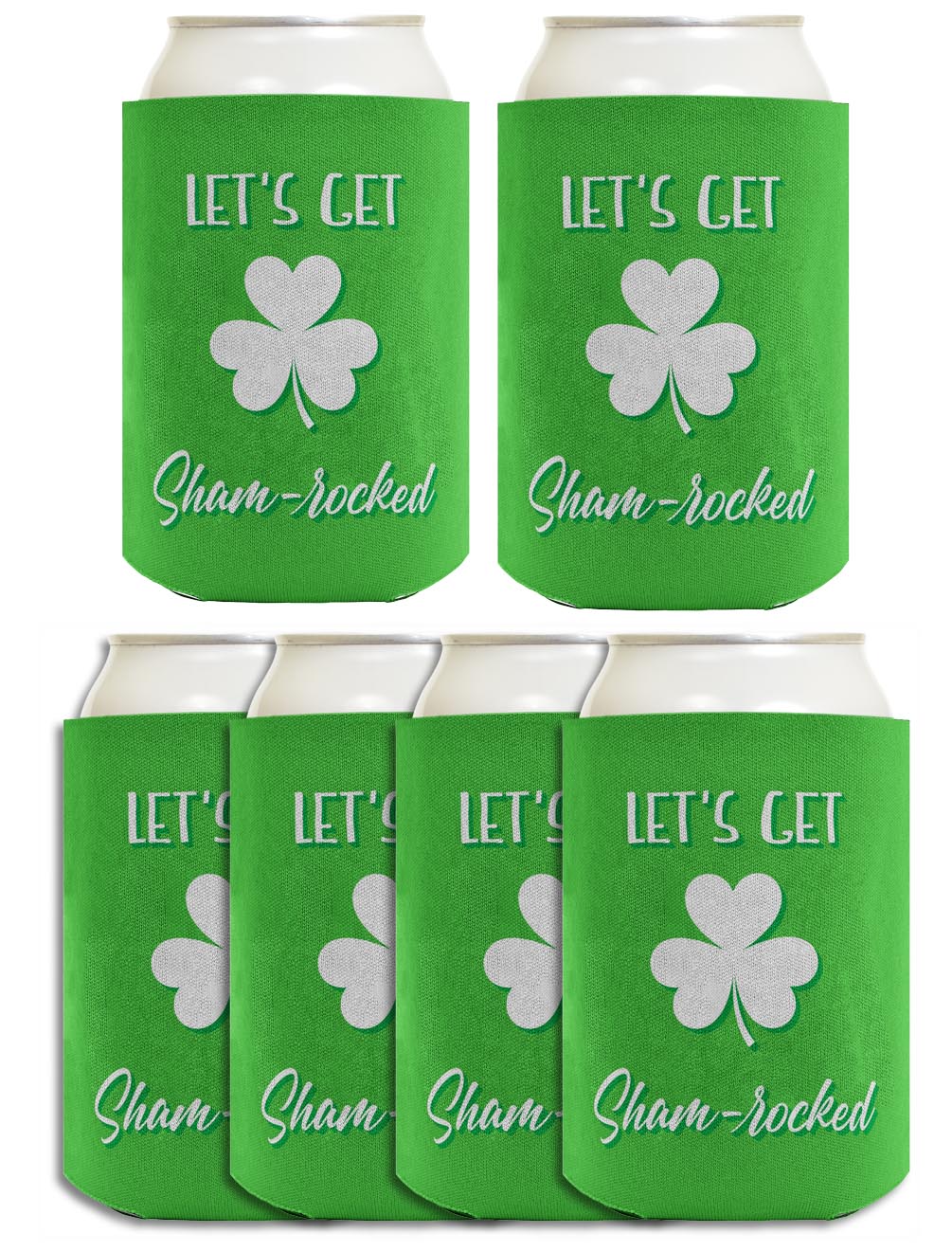 Lets Get Shamrocked Standard or Slim Can Thermocooler Drink Sleeve