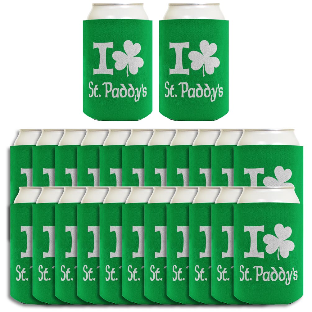 I Shamrock St Paddys Standard or Slim Can Thermocooler Drink Sleeve