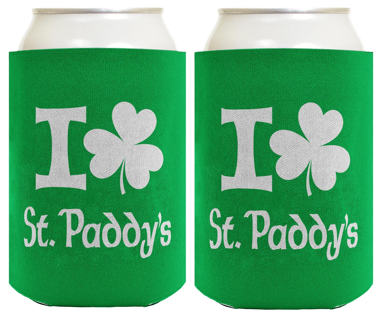I Shamrock St Paddys Standard or Slim Can Thermocooler Drink Sleeve