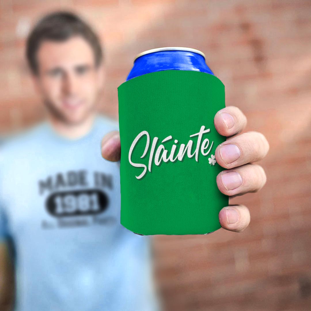 man holding drink sleeve