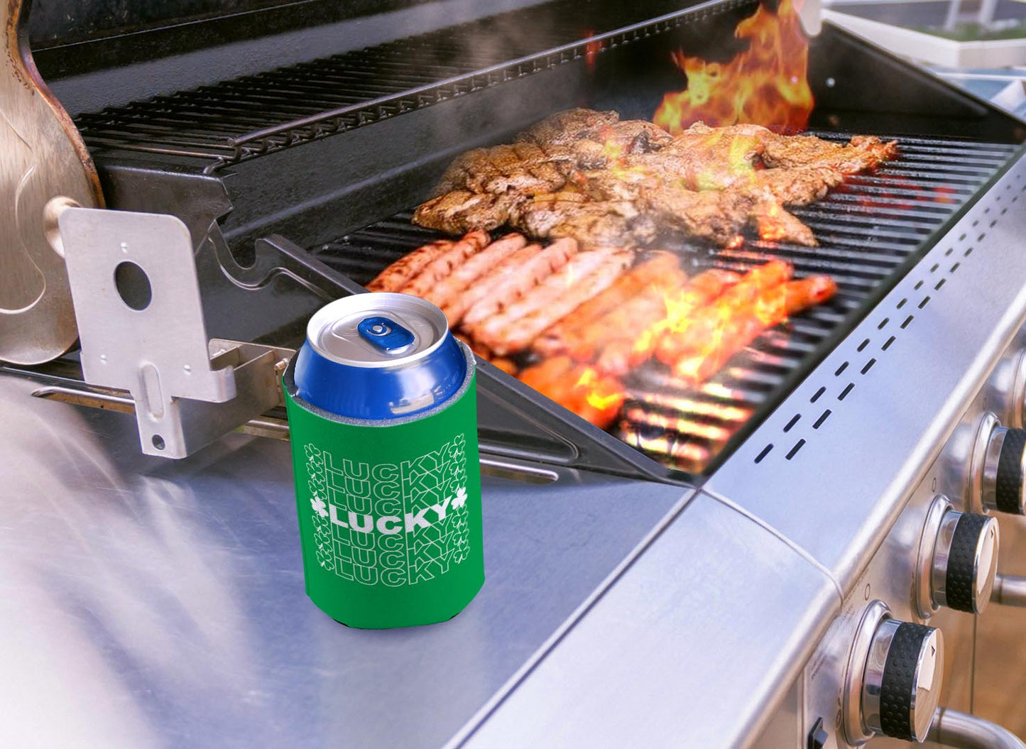 drink sleeve on a grill