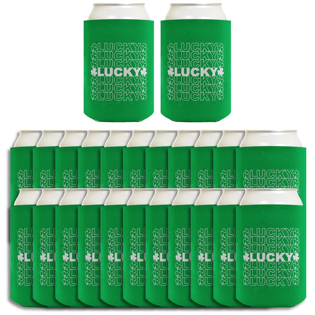 St Patricks Lucky Word Art Standard or Slim Can Thermocooler Drink Sleeve