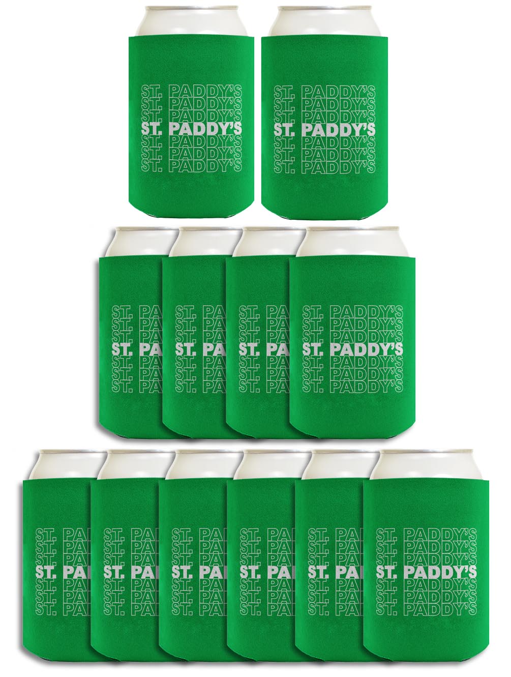 St Patricks St Paddy's Word Art Standard or Slim Can Thermocooler Drink Sleeve
