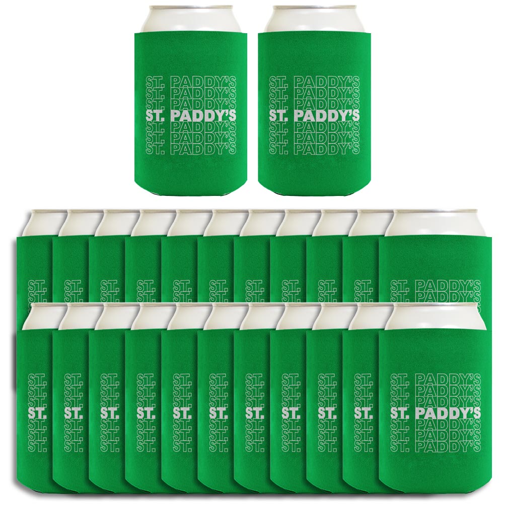 St Patricks St Paddy's Word Art Standard or Slim Can Thermocooler Drink Sleeve