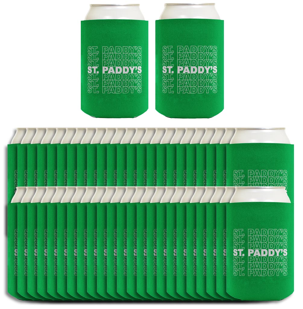 St Patricks St Paddy's Word Art Standard or Slim Can Thermocooler Drink Sleeve