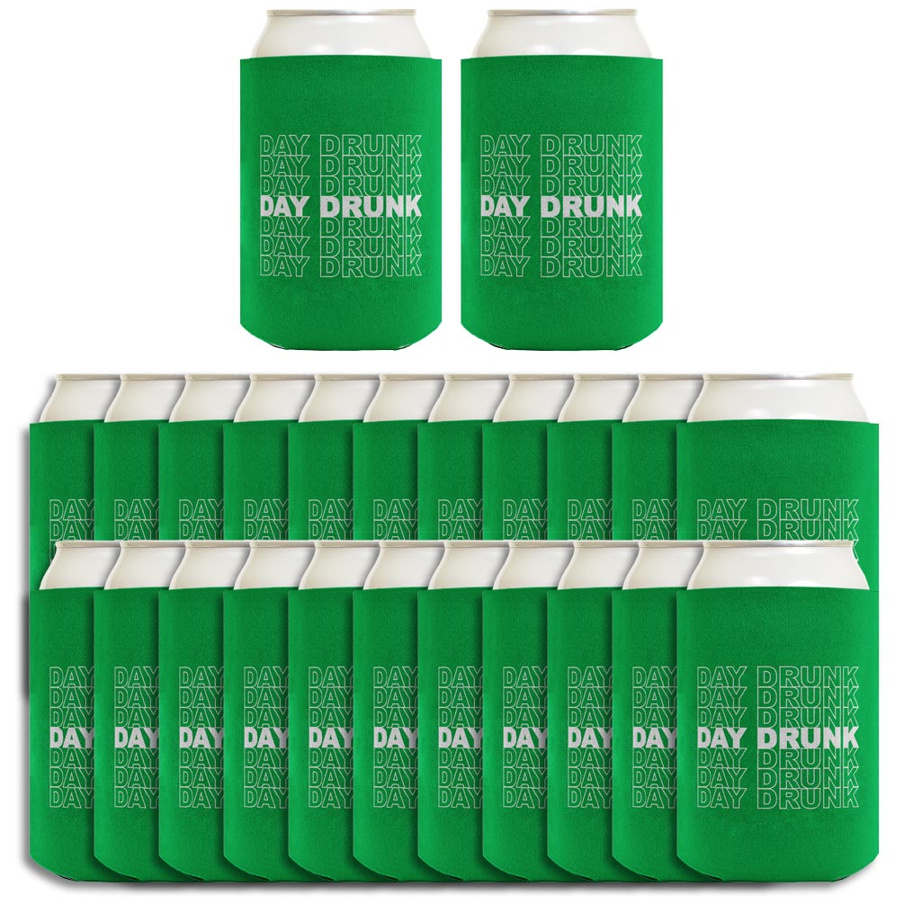 St Patricks Day Drunk Word Art Standard or Slim Can Thermocooler Drink Sleeve