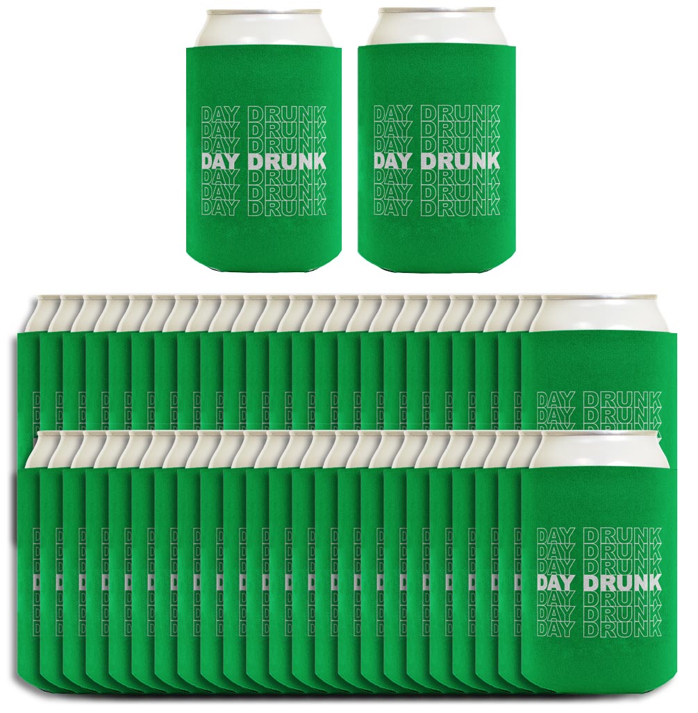 St Patricks Day Drunk Word Art Standard or Slim Can Thermocooler Drink Sleeve