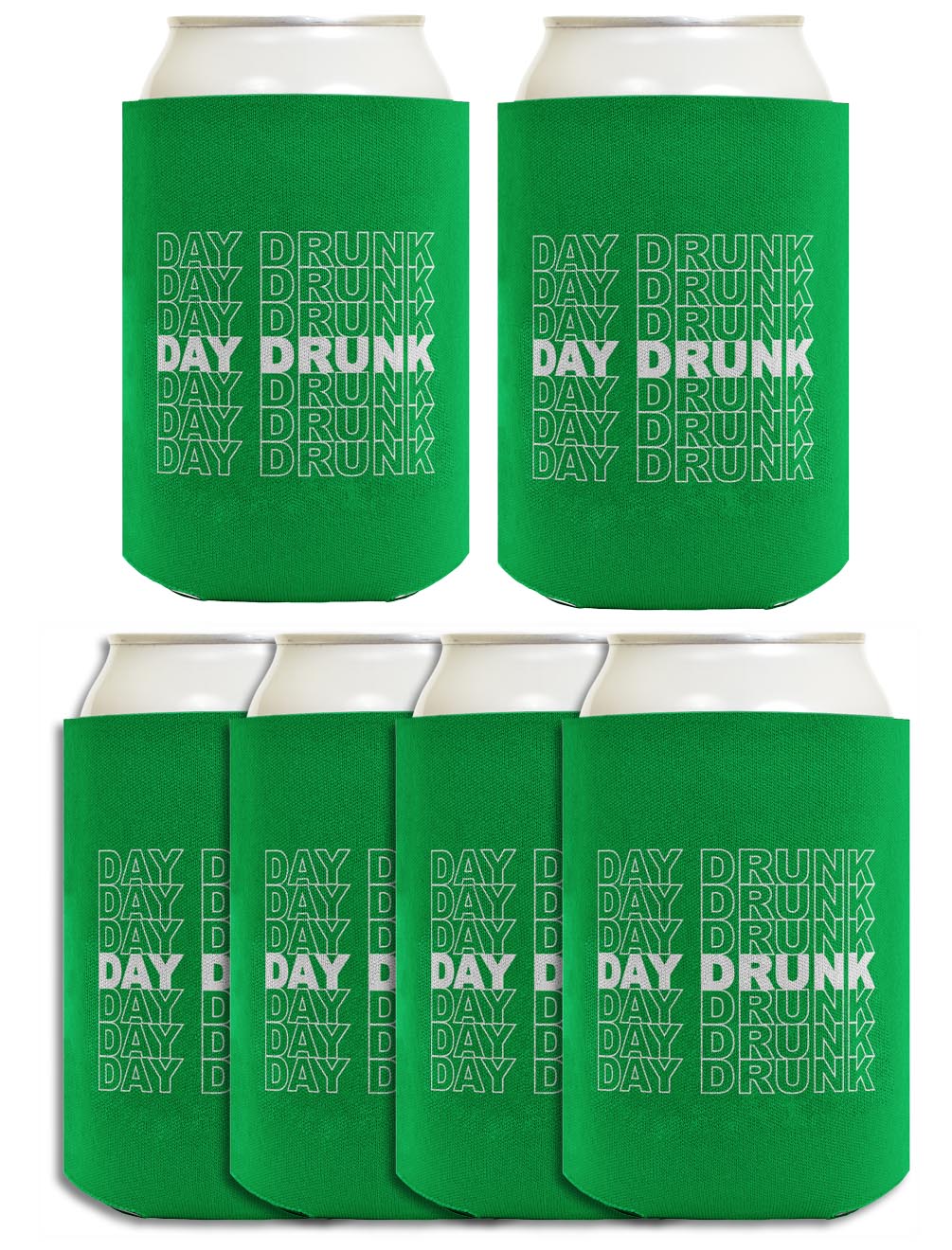 St Patricks Day Drunk Word Art Standard or Slim Can Thermocooler Drink Sleeve