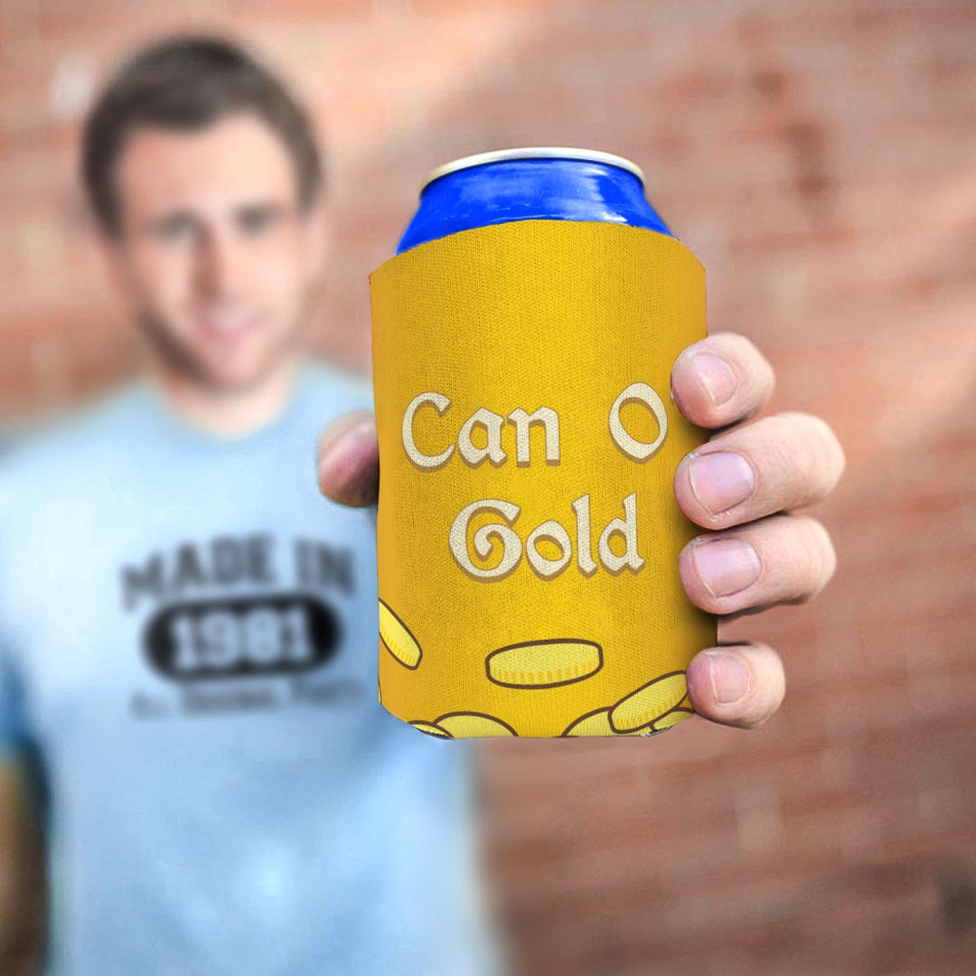 man holding drink sleeve