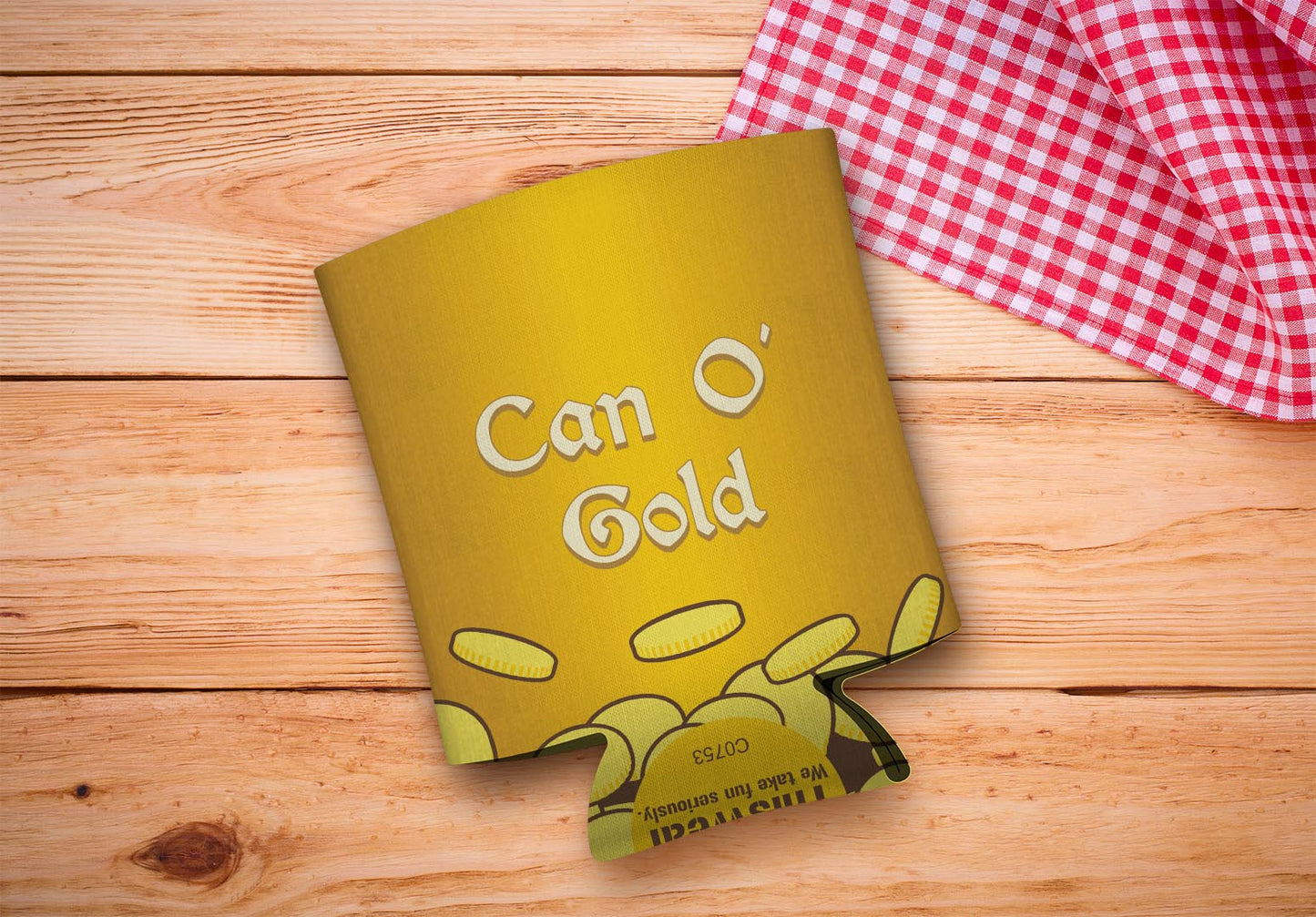 drink sleeve on a wood background