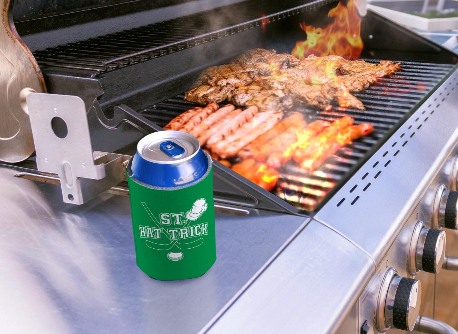 drink sleeve on a grill