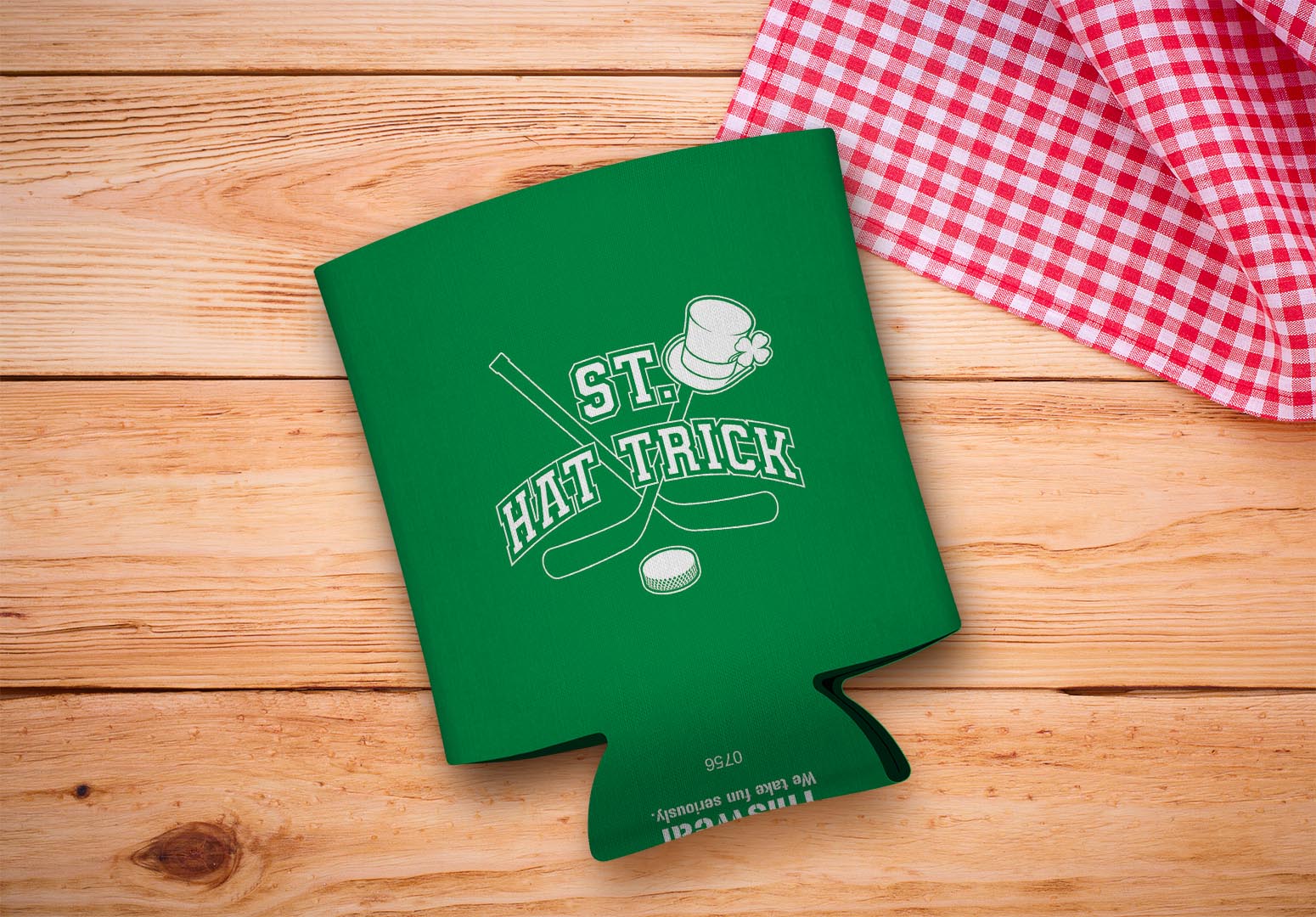 drink sleeve on a wood background